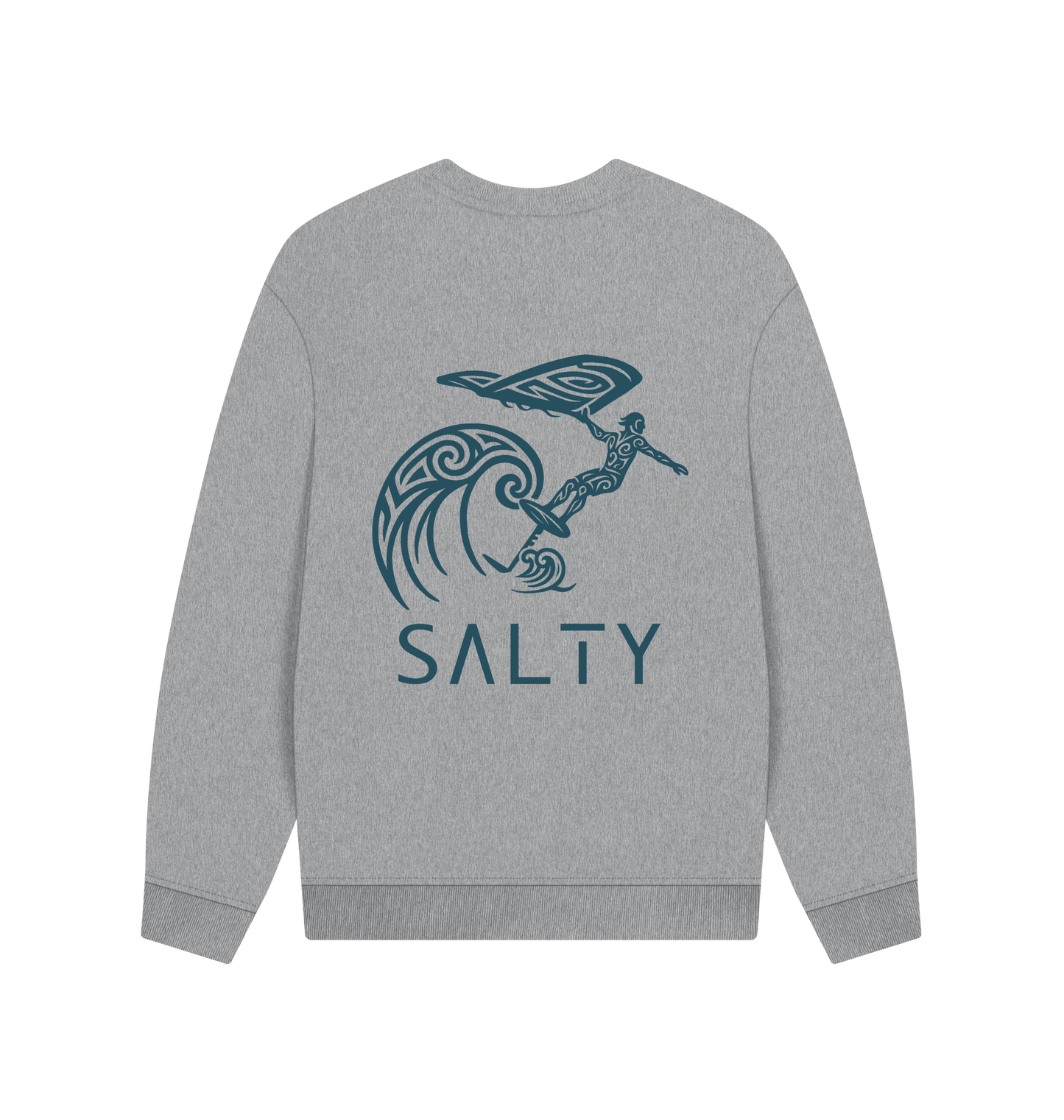 Athletic Grey Printed Sweater Back