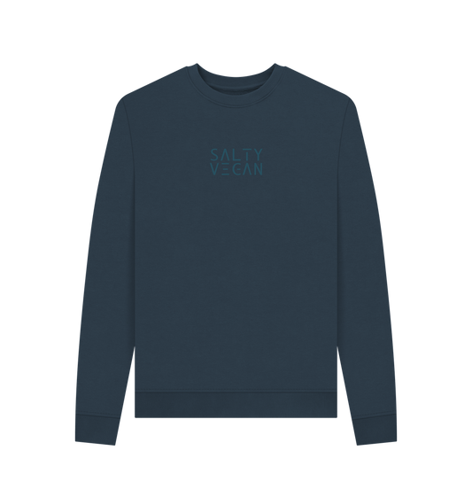 Navy Blue Printed Sweater Front