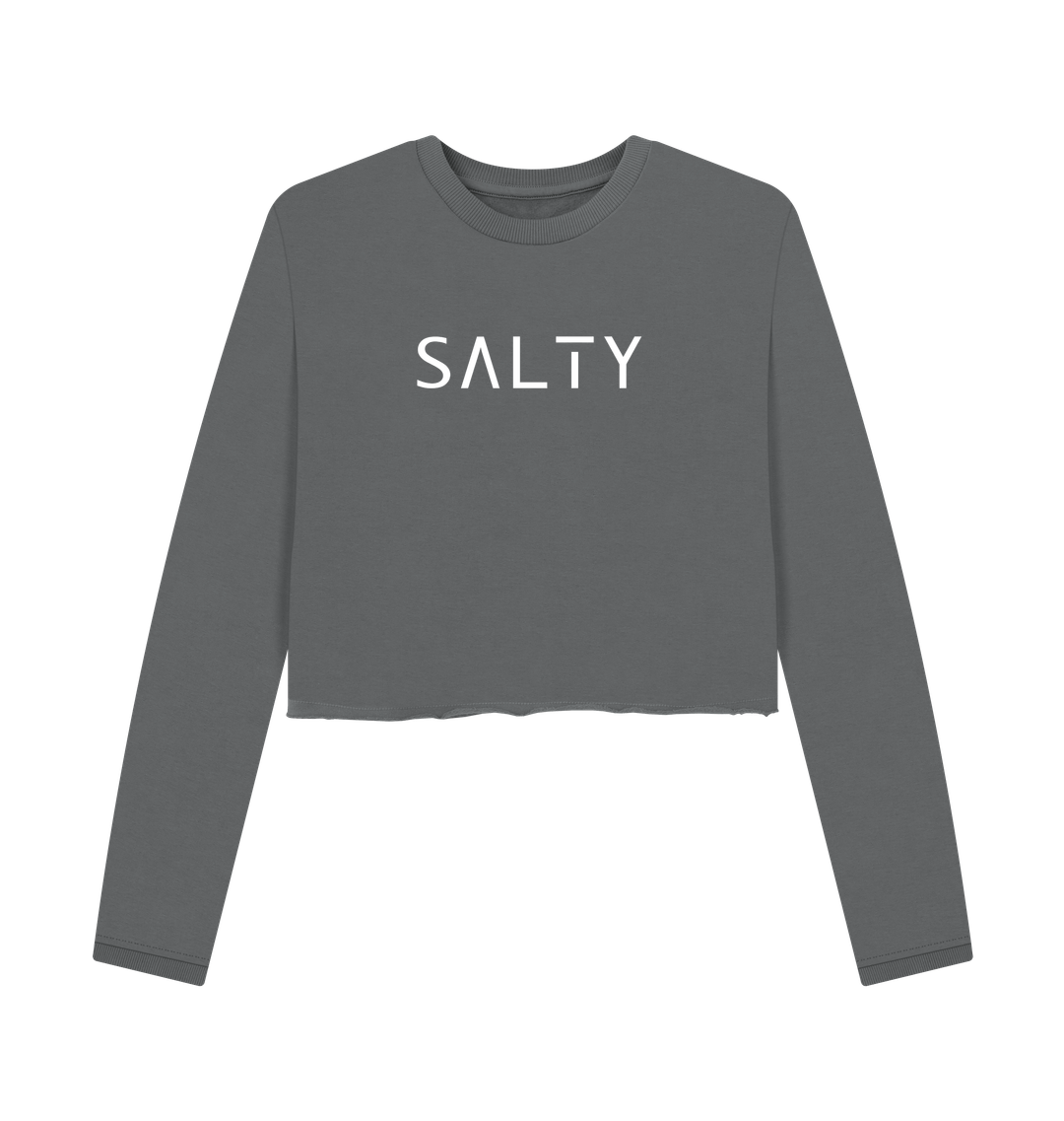 Slate Grey Printed Boxy Jumpers Front