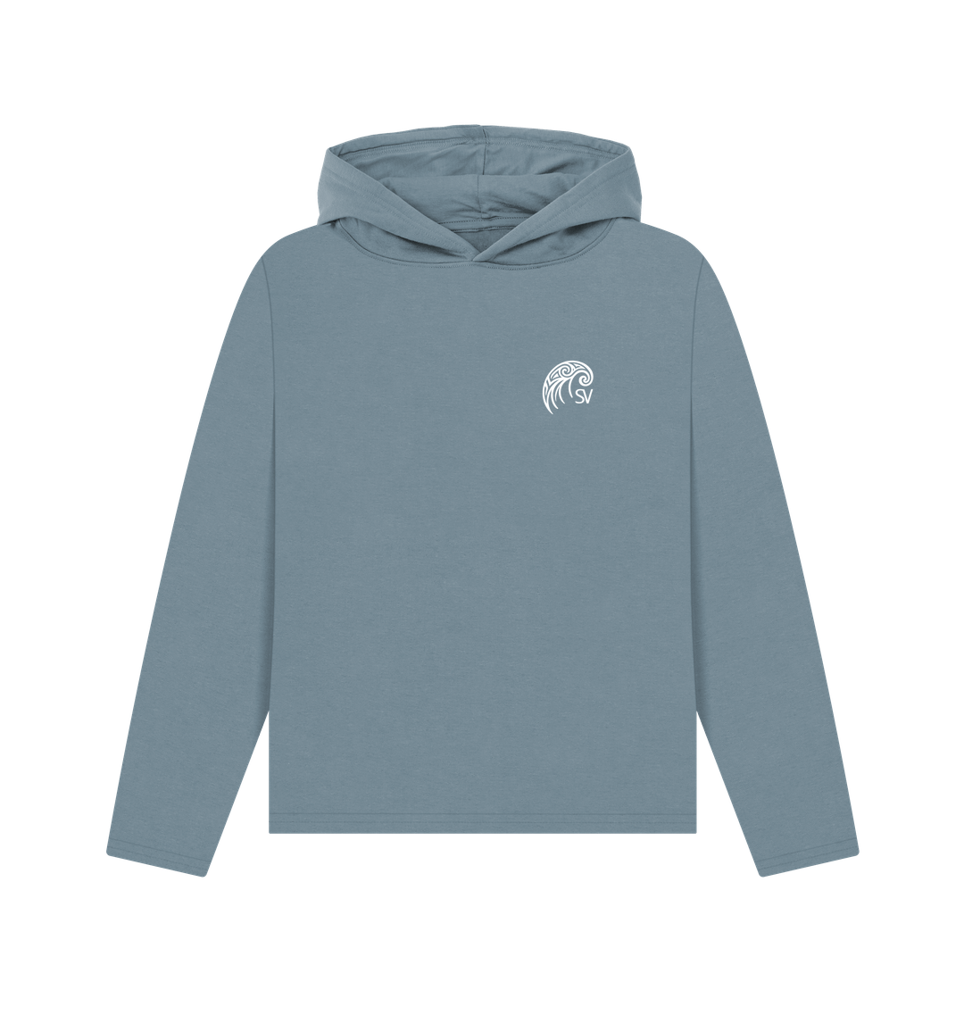 Stone Blue Printed Hoody Front