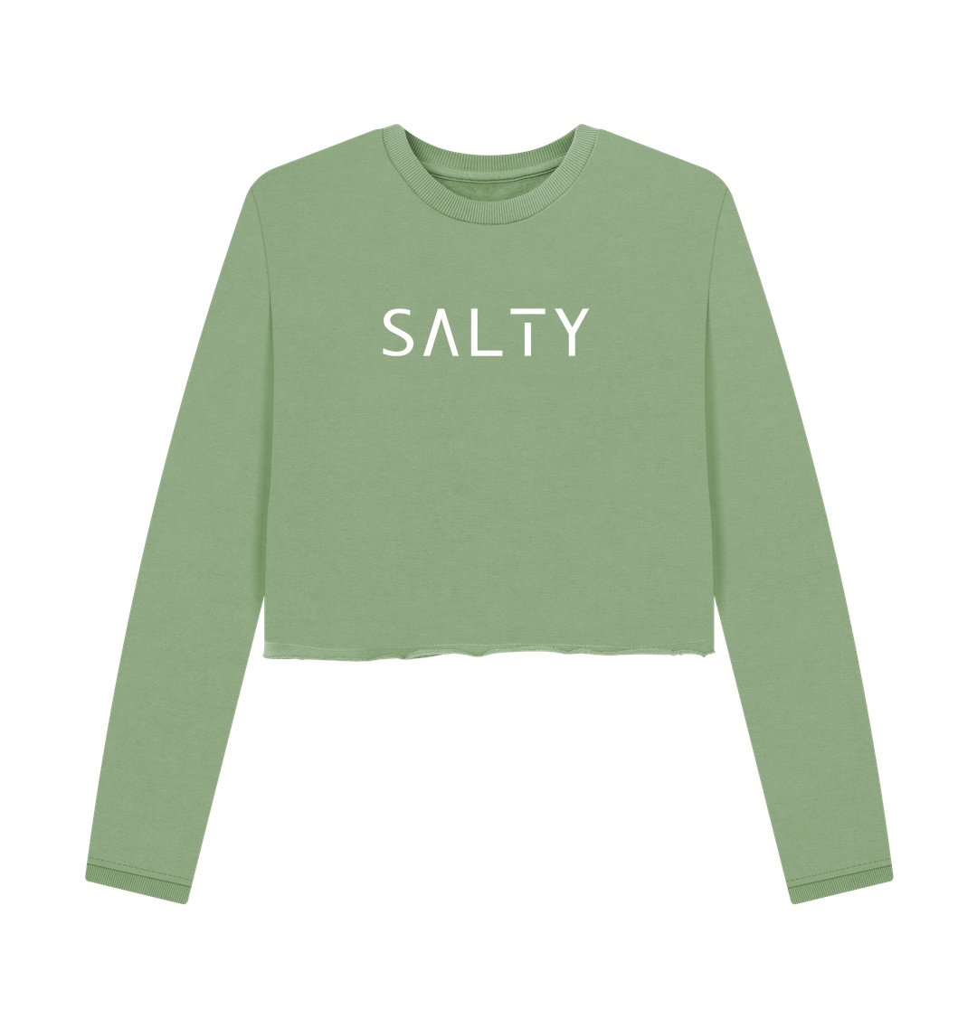 Sage Printed Boxy Jumpers Front