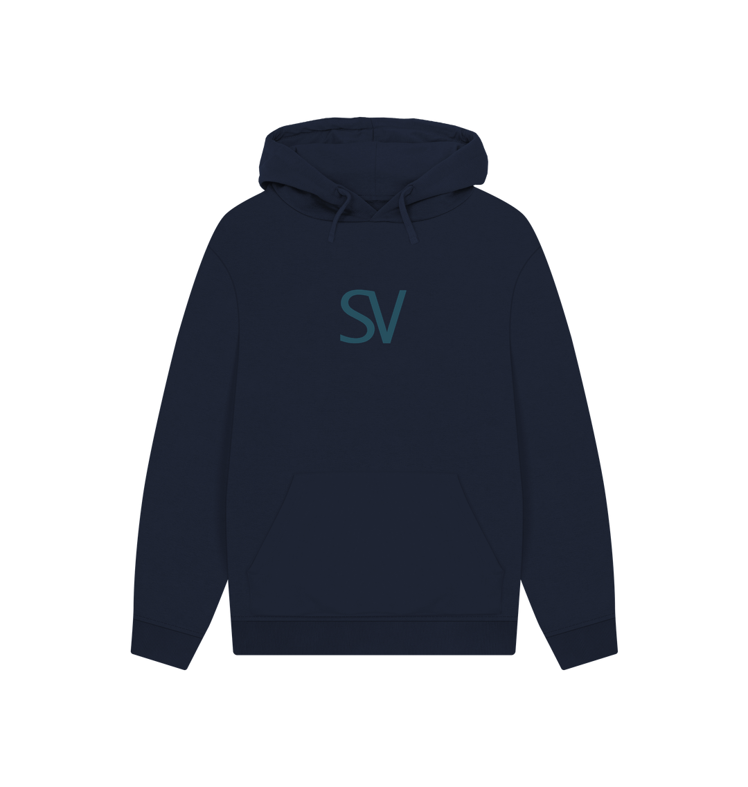 Navy Printed Hoody Front