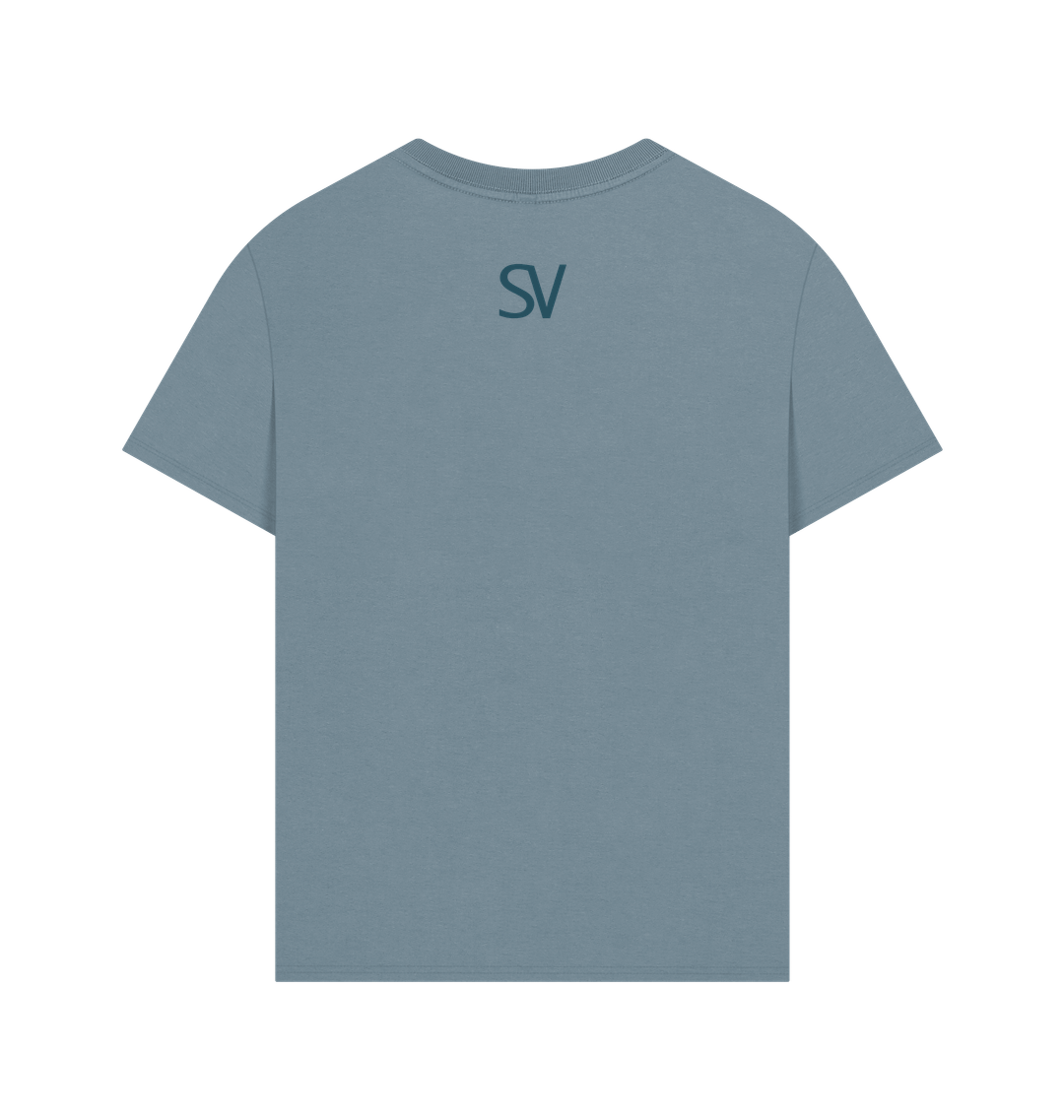 Stone Blue Printed T-shirt Back