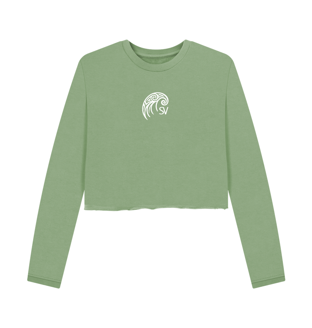 Sage Printed Boxy Jumpers Front