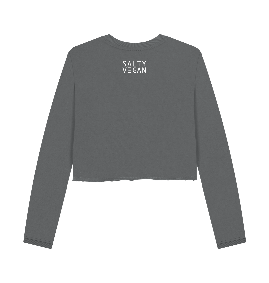 Slate Grey Printed Boxy Jumpers Back