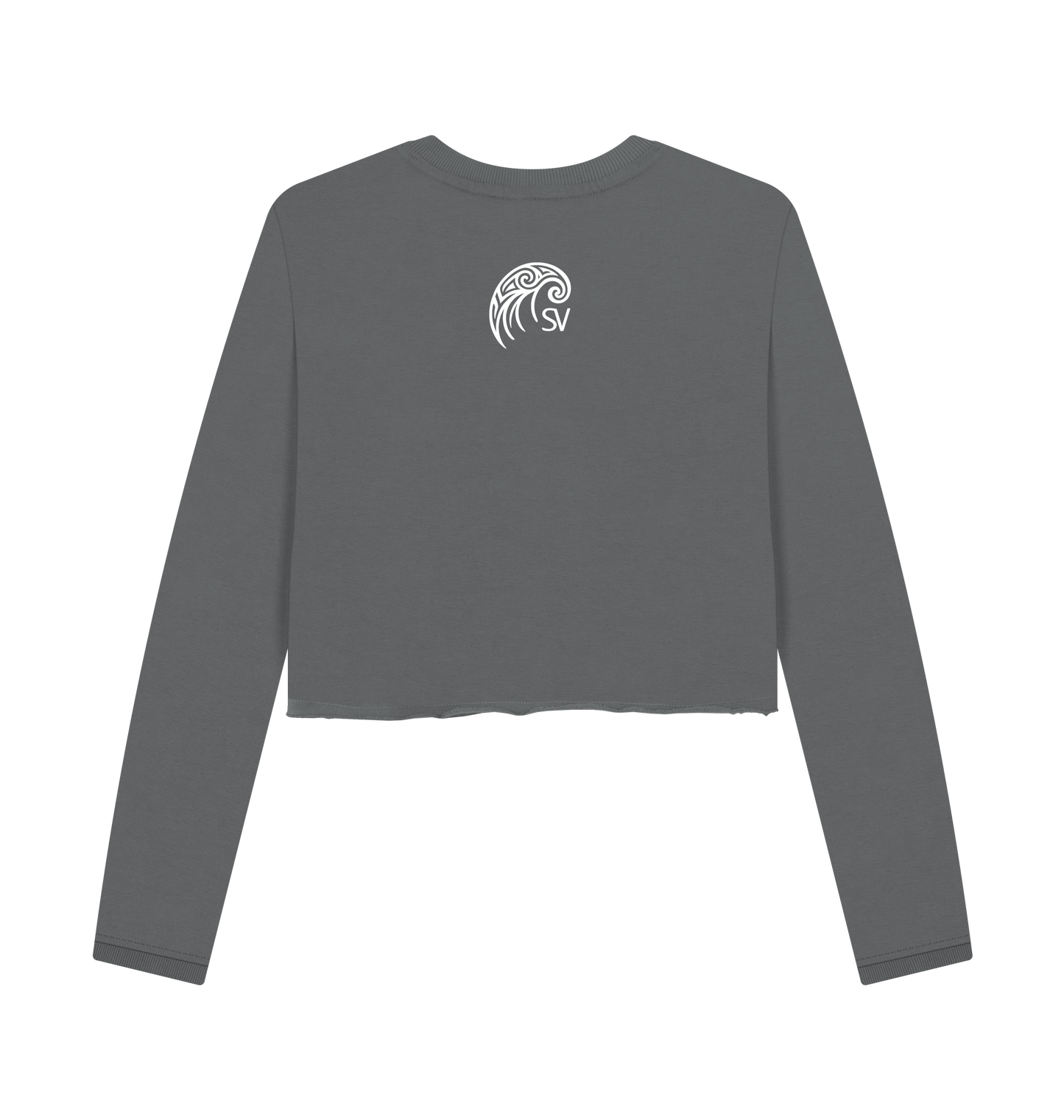 Slate Grey Printed Boxy Jumpers Back