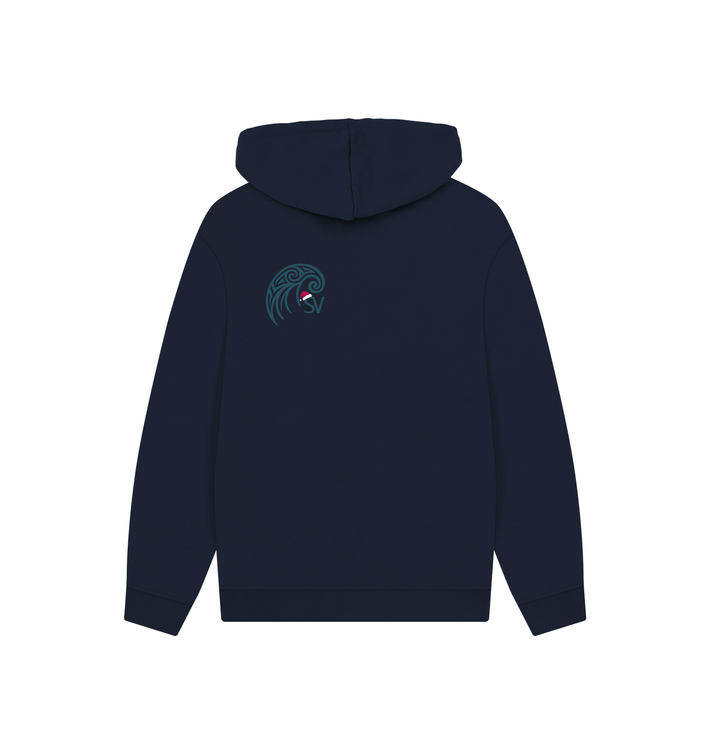 Navy Printed Hoody Back