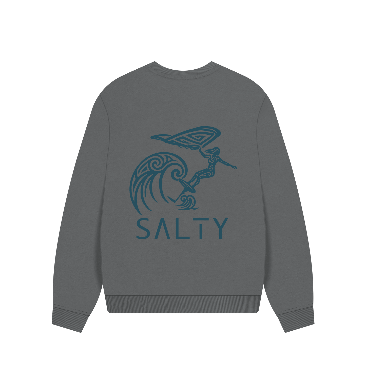 Slate Grey Printed Sweater Back