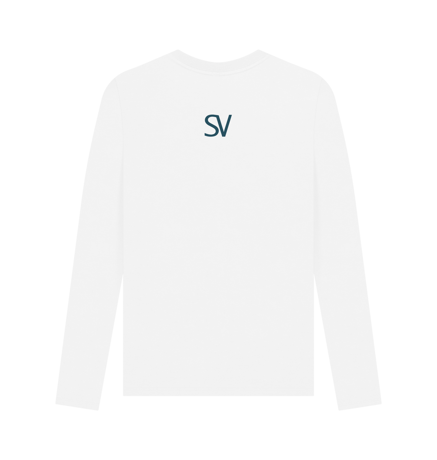 White Printed Long Sleeve T Shirt Back