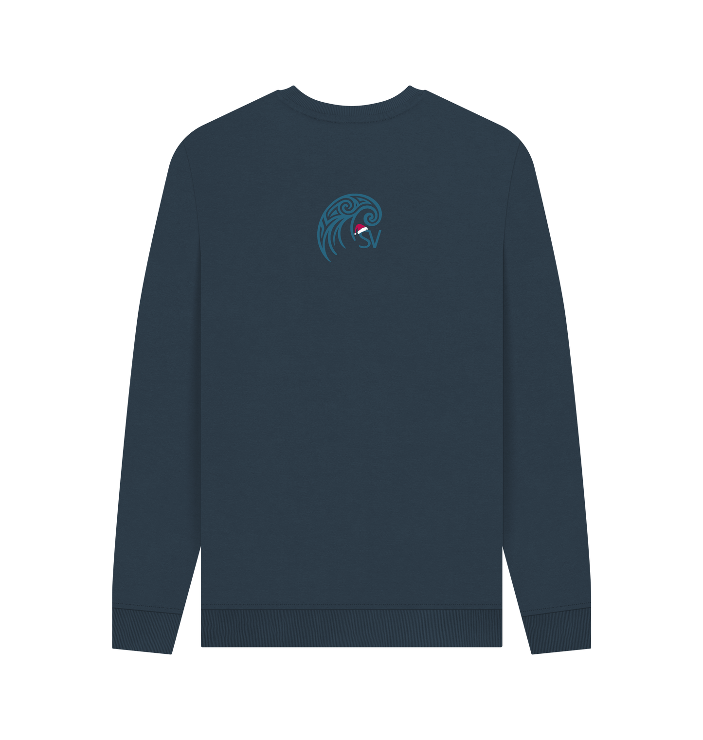 Navy Blue Printed Sweater Back