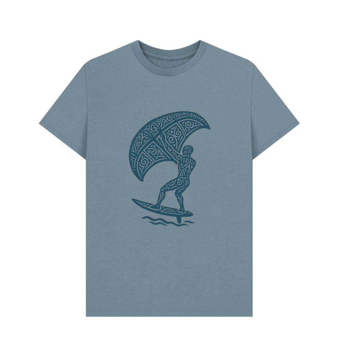 Stone Blue Printed T-shirt Front
