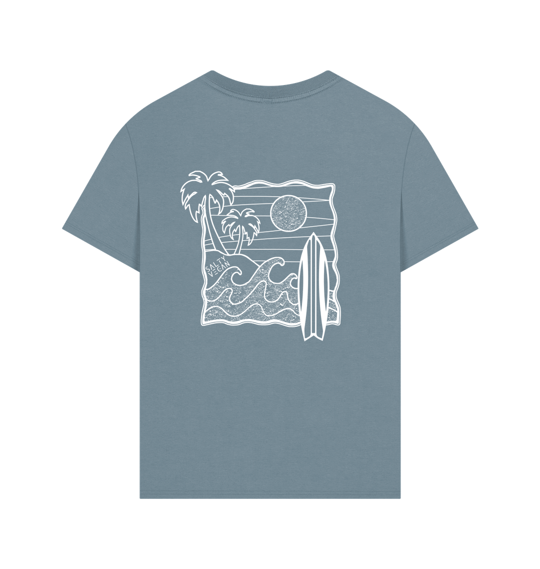 Stone Blue Printed T-shirt Back