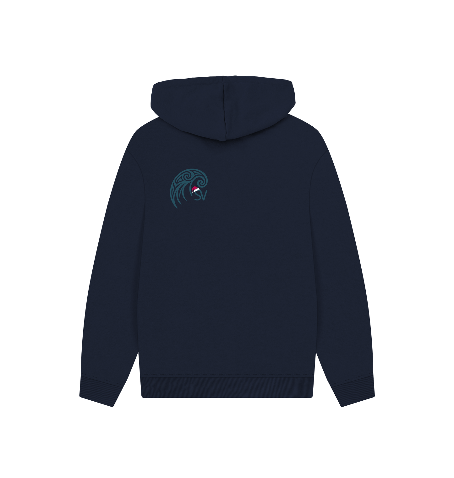 Navy Printed Hoody Back