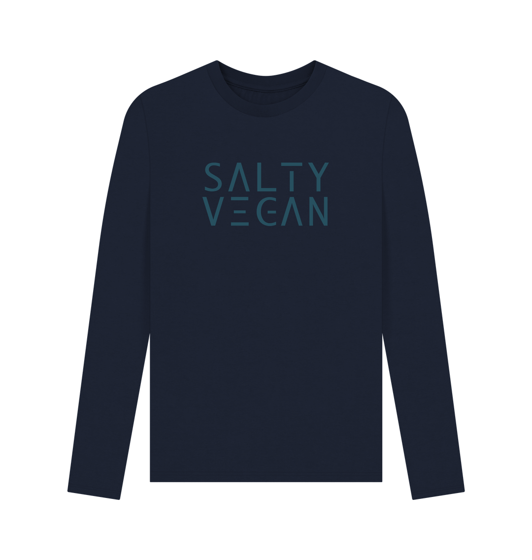 Navy Blue Printed Long Sleeve T Shirt Front