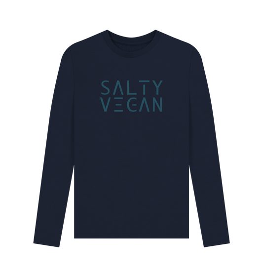 Navy Blue Printed Long Sleeve T Shirt Front