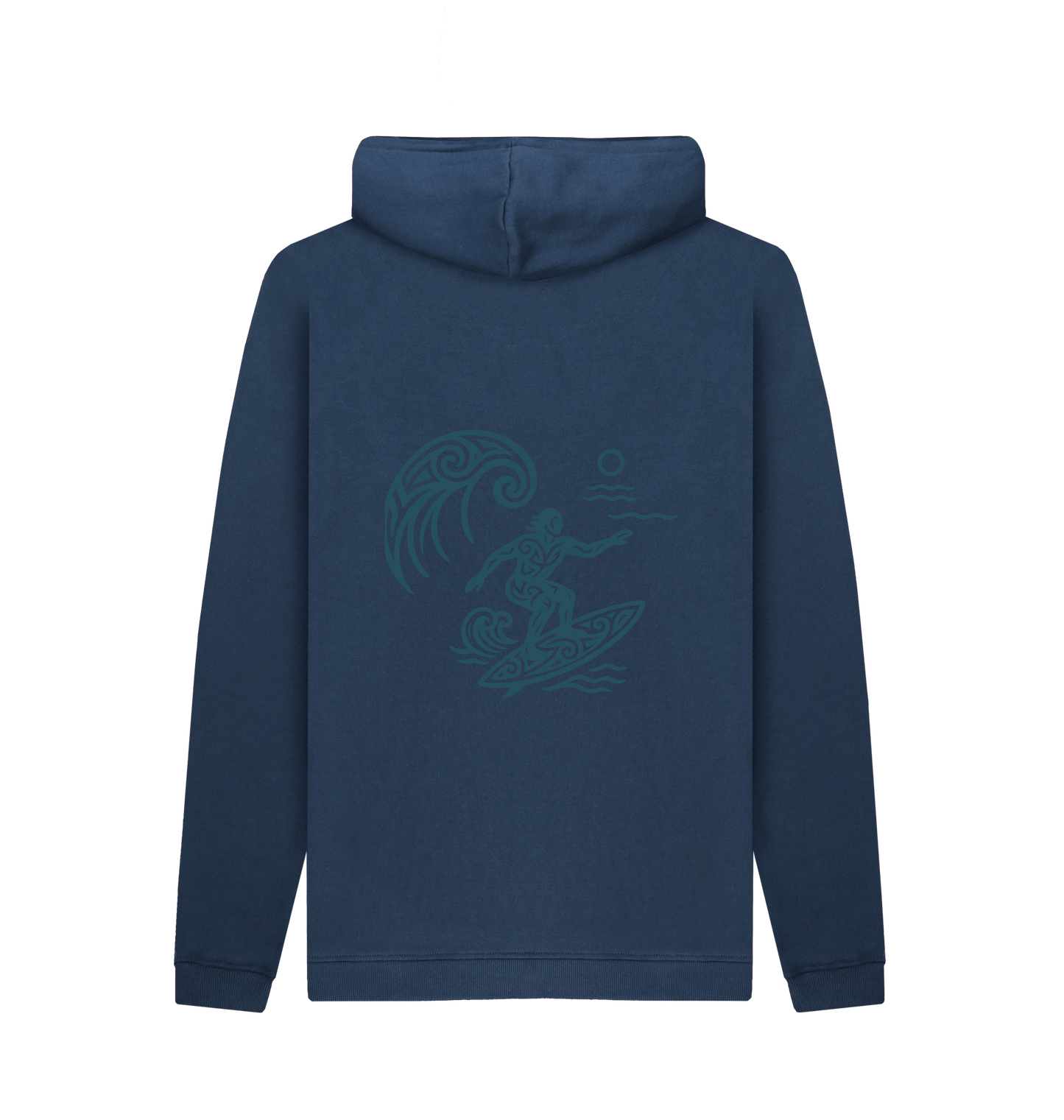 Navy Printed Hoody Back