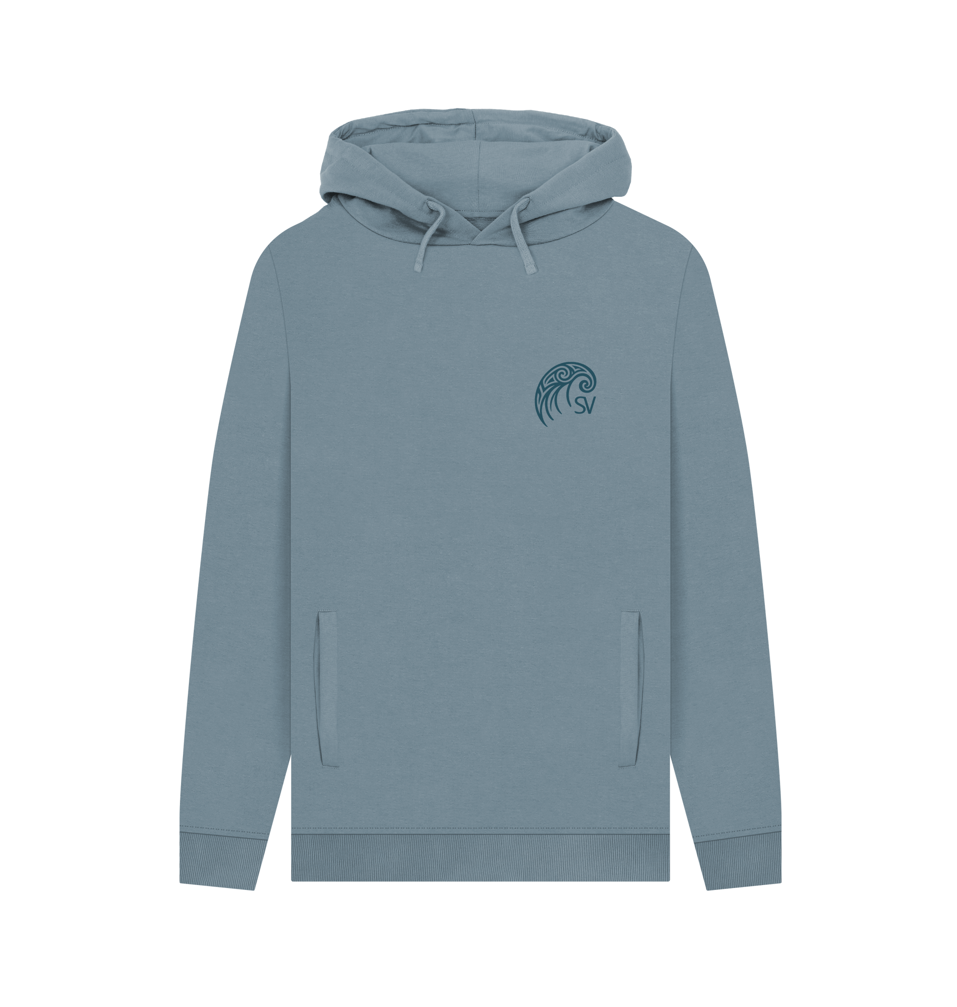 Stone Blue Printed Hoody Front