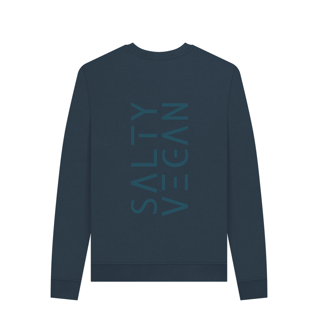 Navy Blue Printed Sweater Back