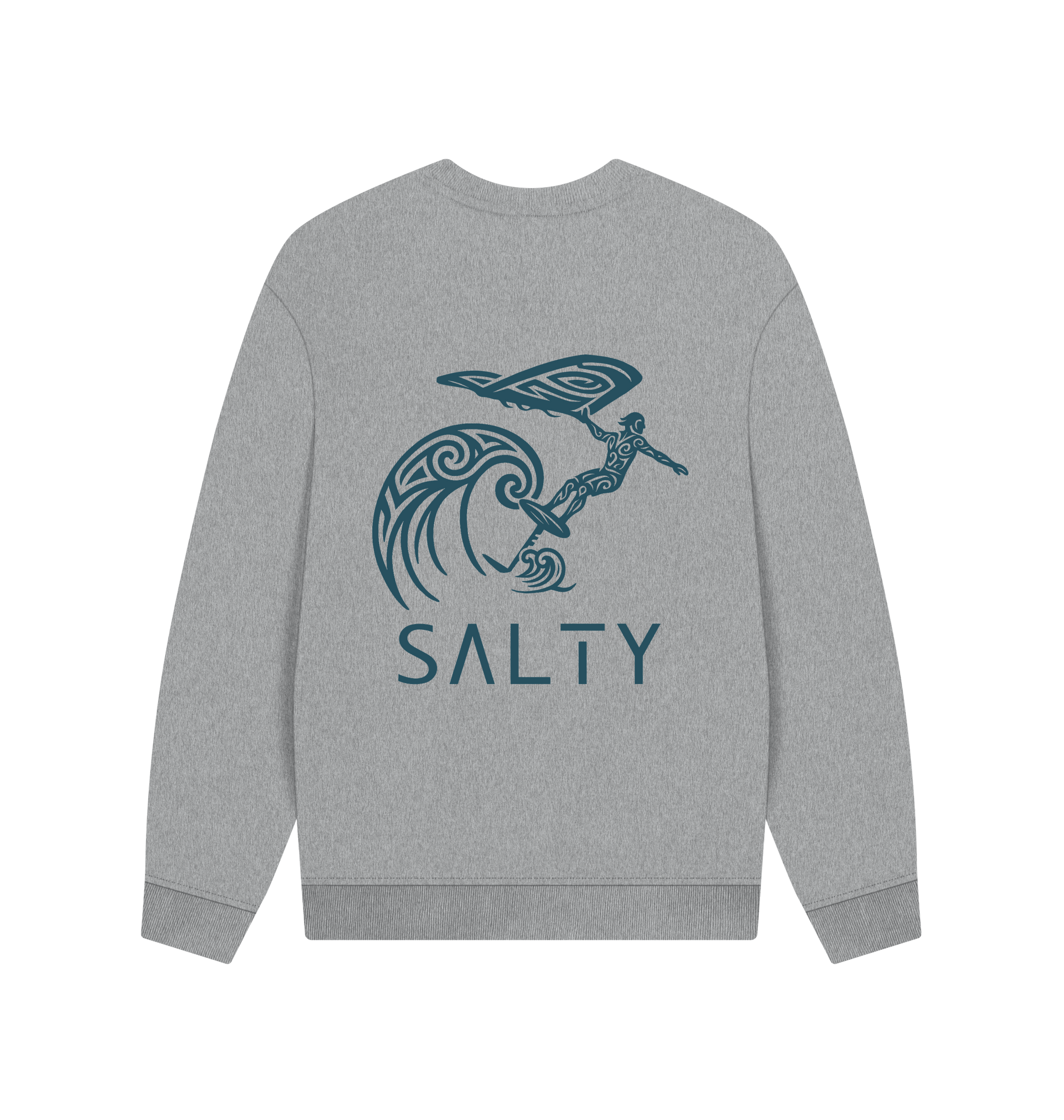 Athletic Grey Printed Sweater Back