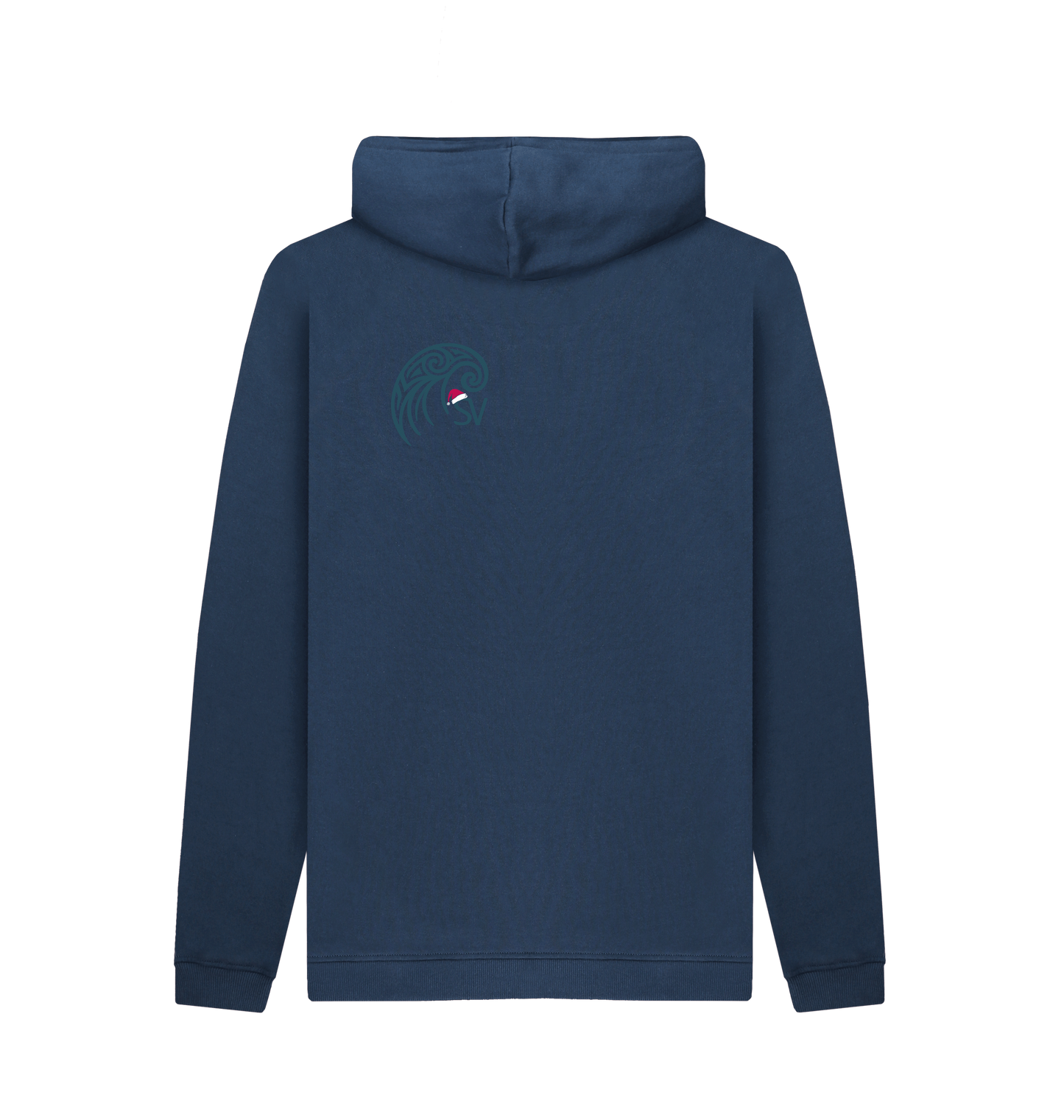 Navy Printed Hoody Back