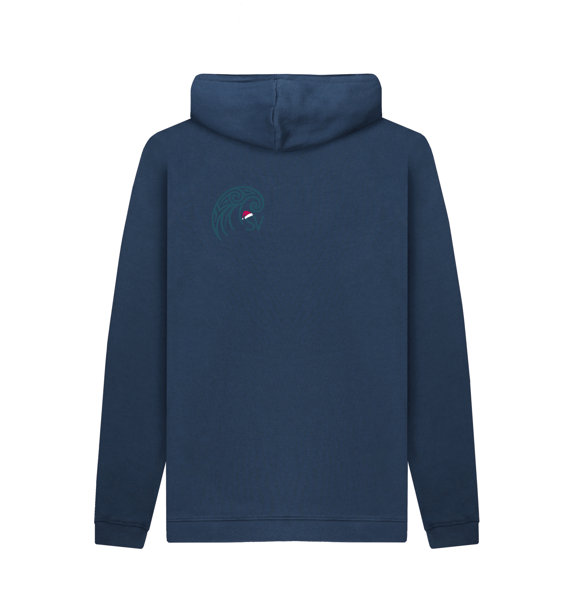 Navy Printed Hoody Back