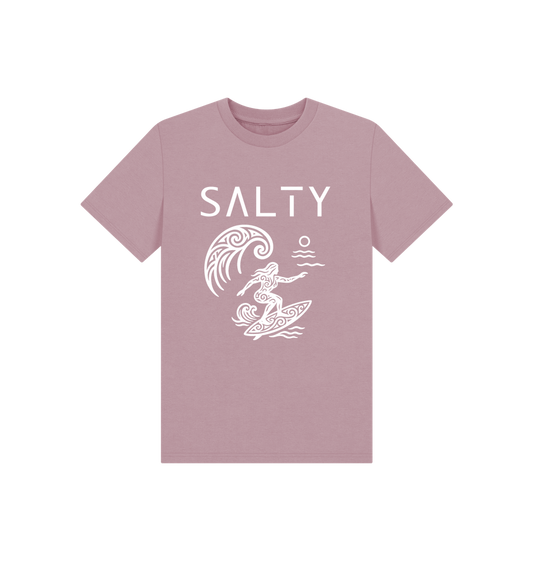 Mauve Printed Kids T-Shirt Front