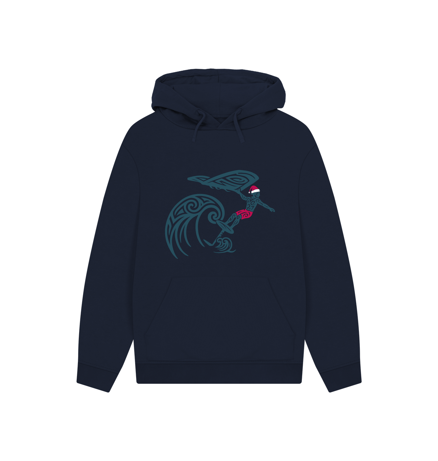 Navy Printed Hoody Front