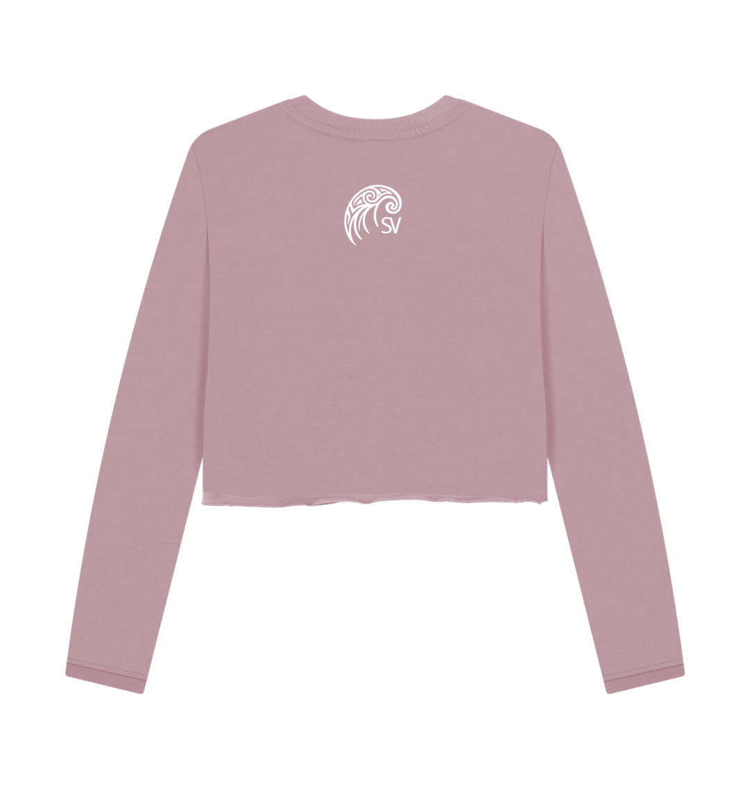 Mauve Printed Boxy Jumpers Back