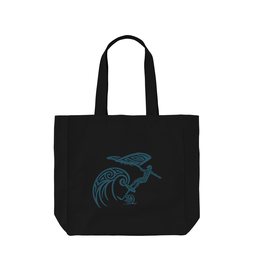 Black Printed Bag Front