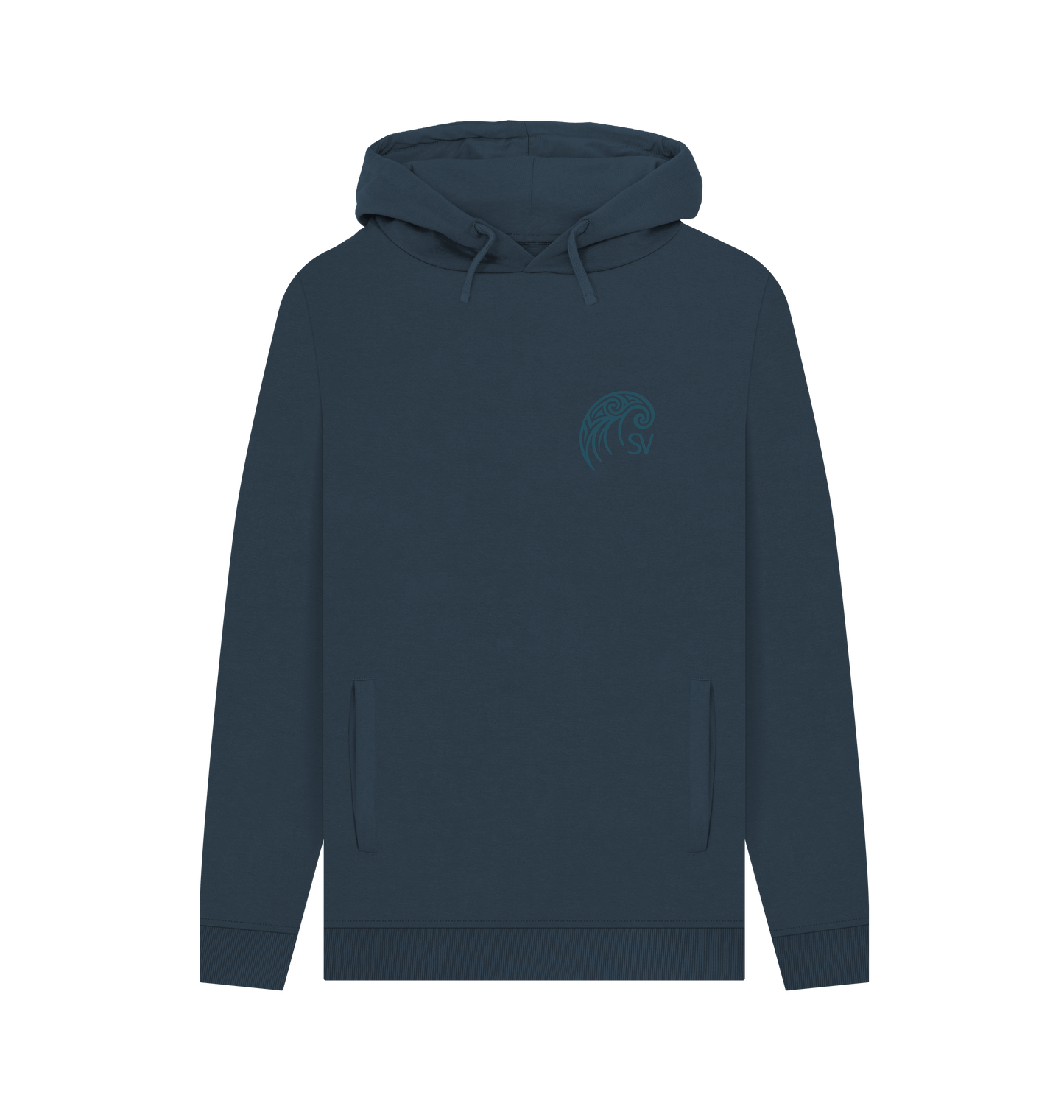 Navy Printed Hoody Front