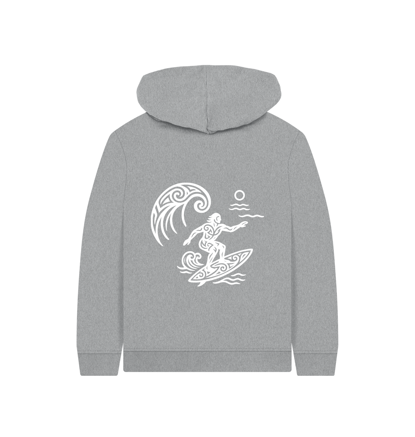 Athletic Grey Printed Kids Hoodie Back