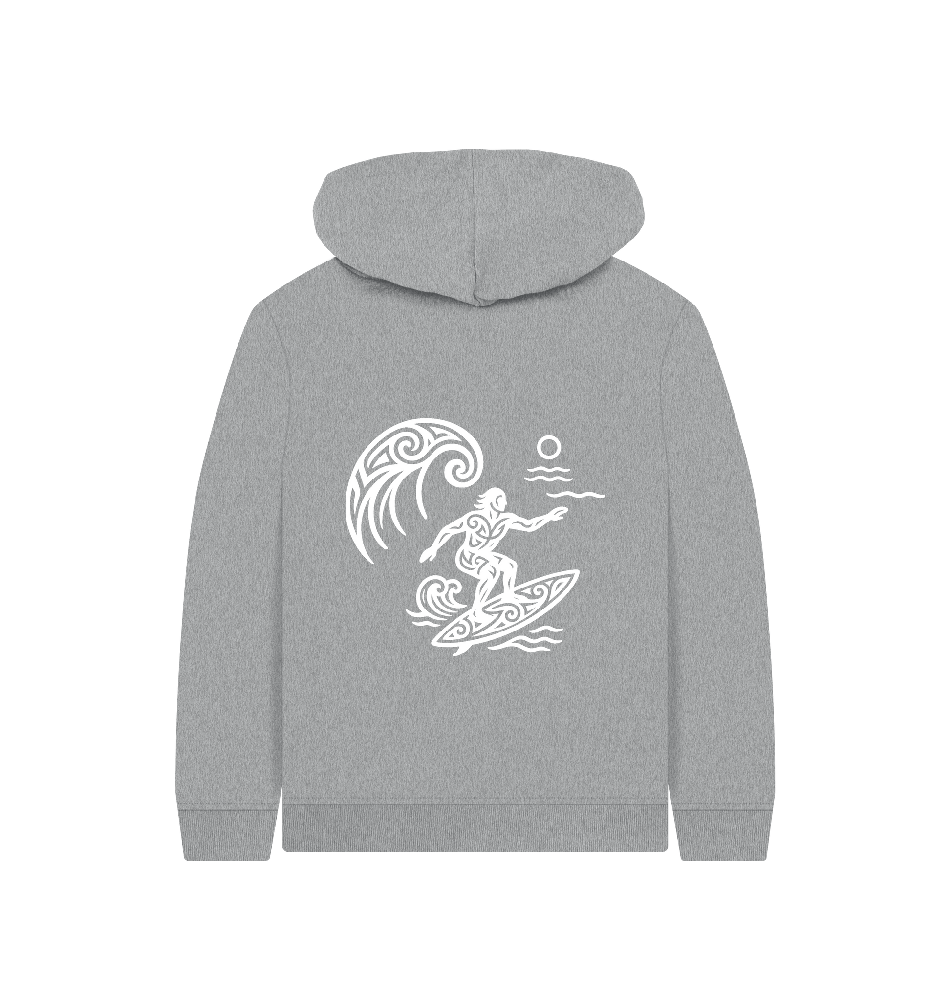 Athletic Grey Printed Kids Hoodie Back