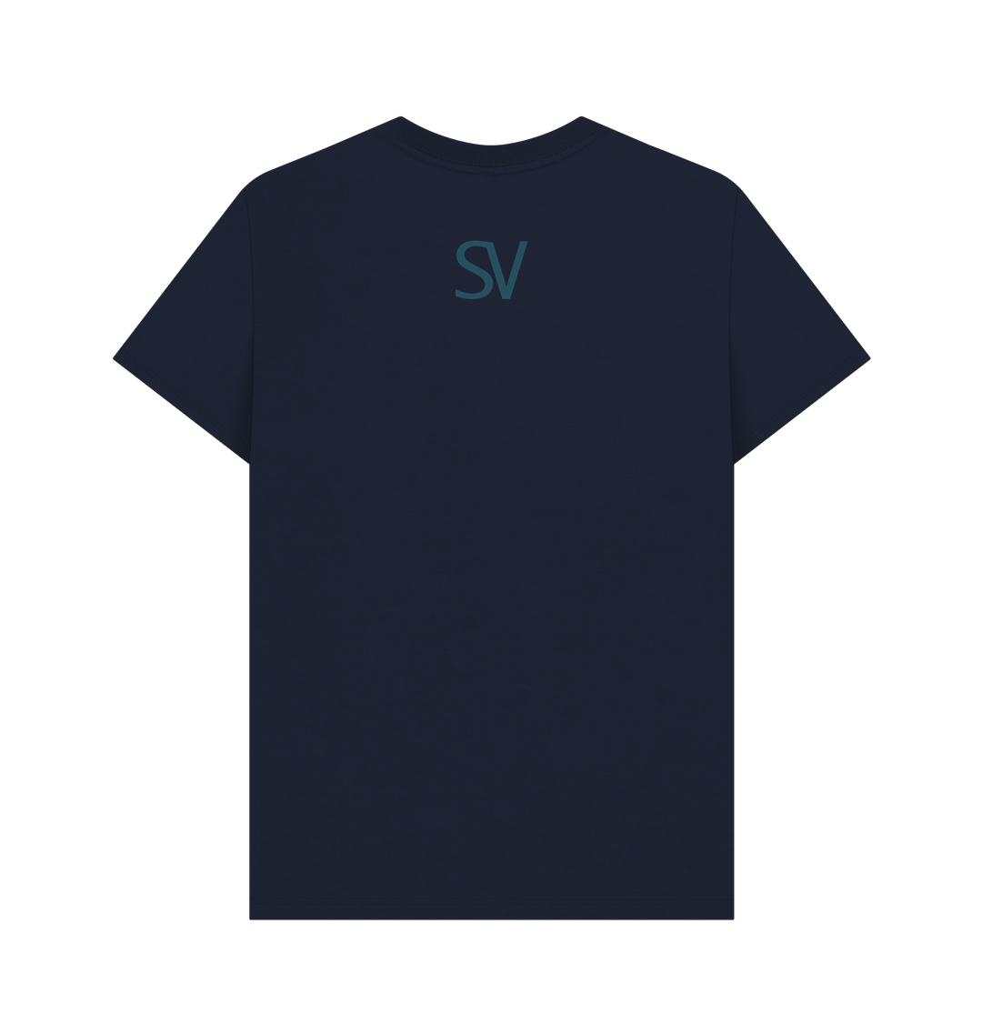 Navy Blue Printed T-shirt Back