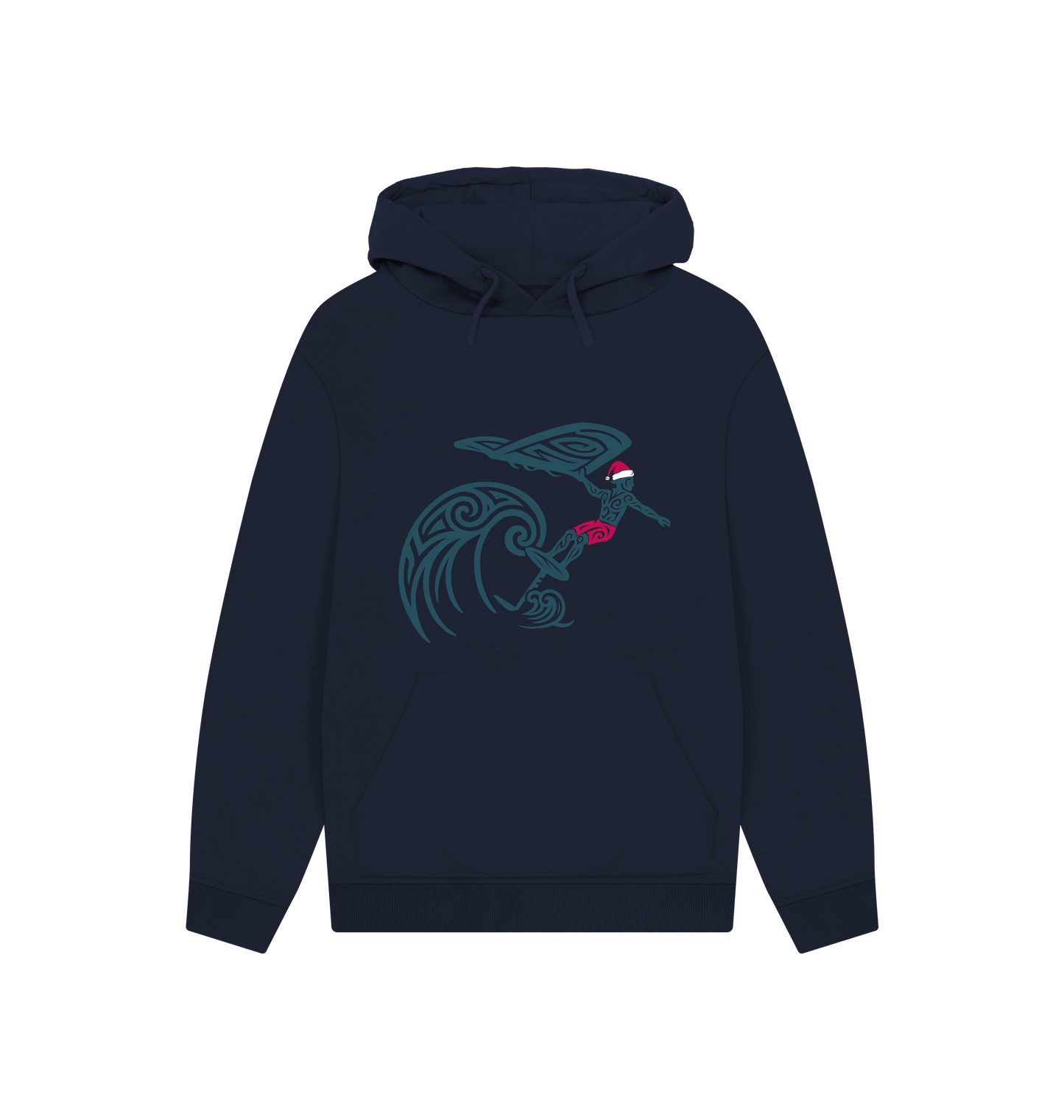 Navy Printed Hoody Front