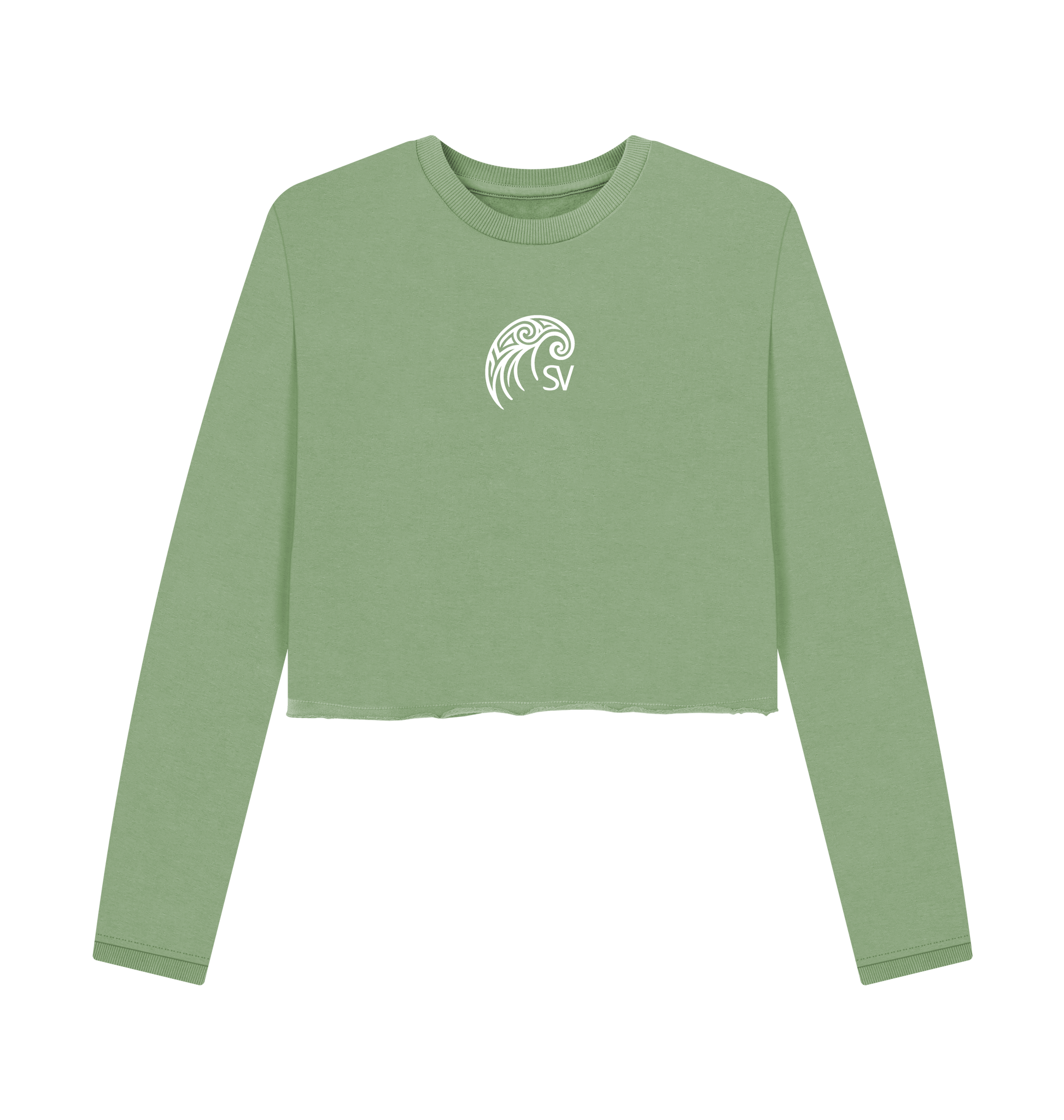 Sage Printed Boxy Jumpers Front