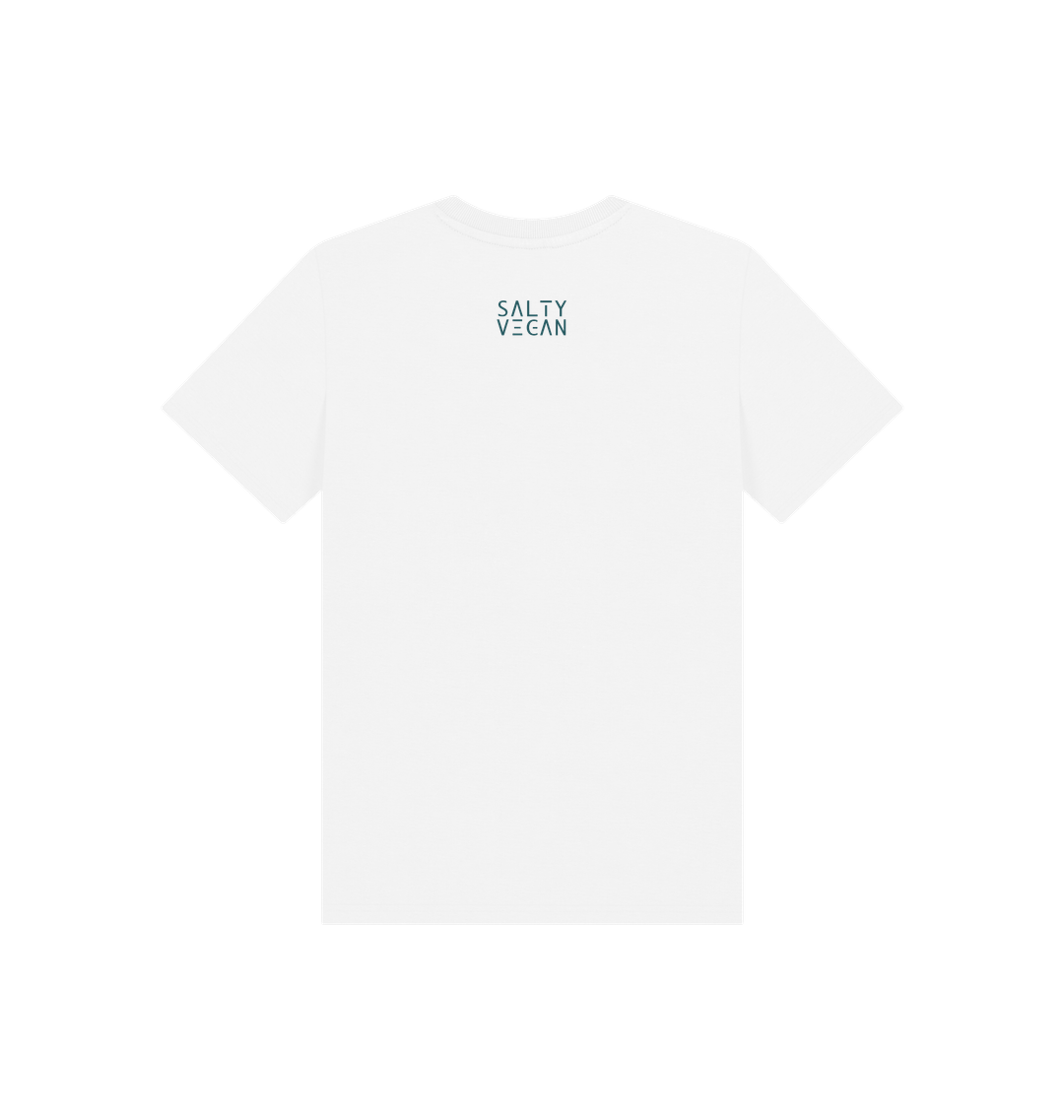 White Printed Kids T-Shirt Back