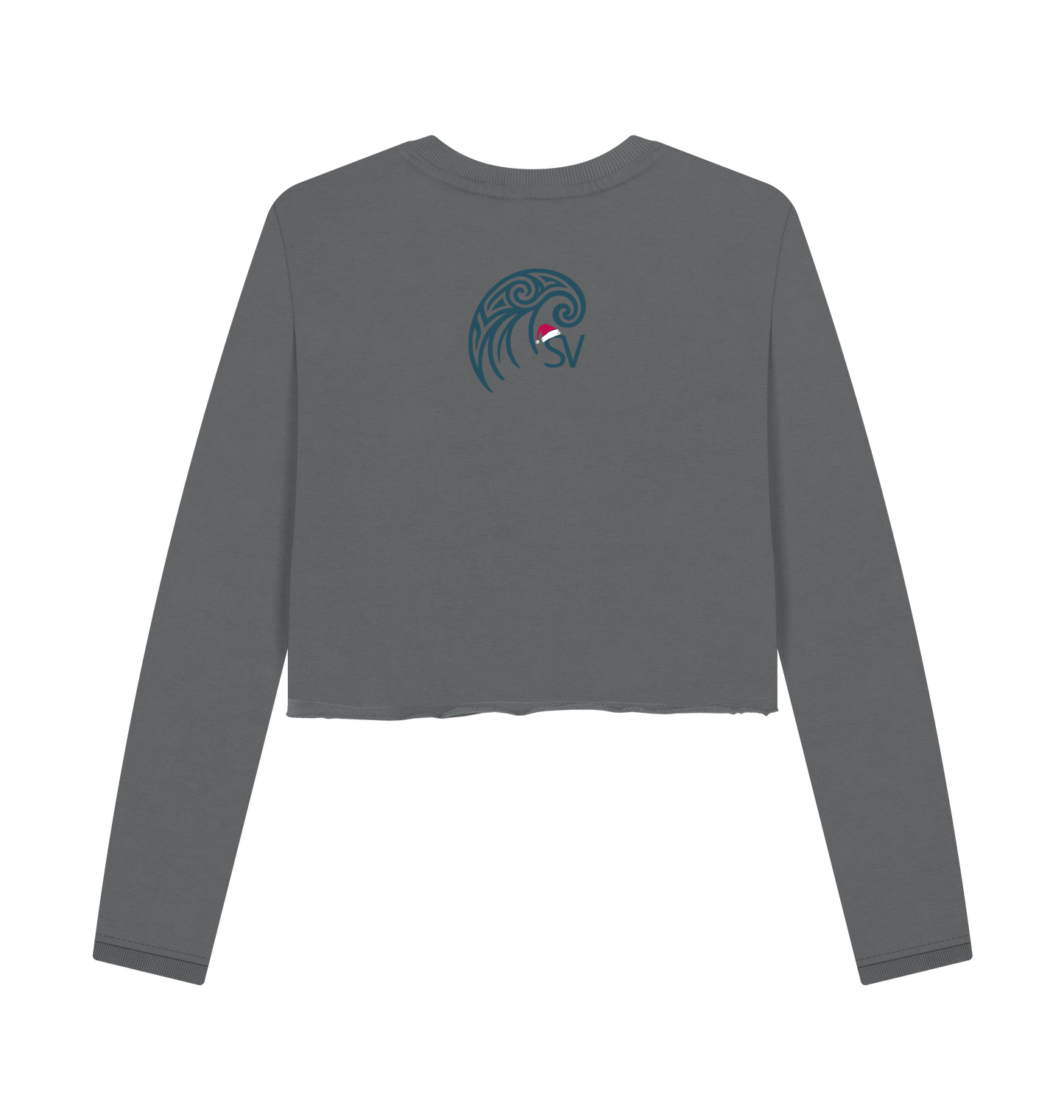 Slate Grey Printed Boxy Jumpers Back