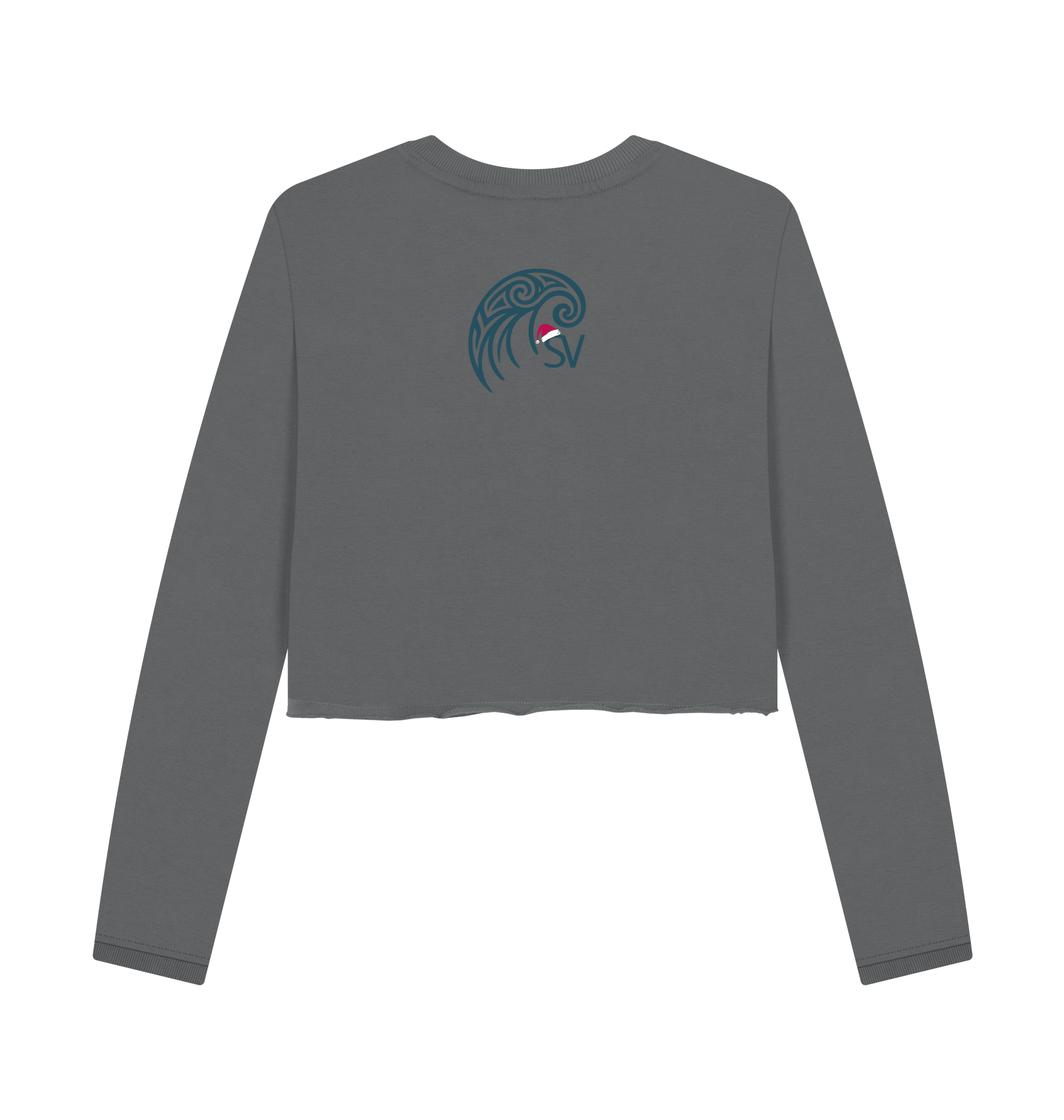 Slate Grey Printed Boxy Jumpers Back