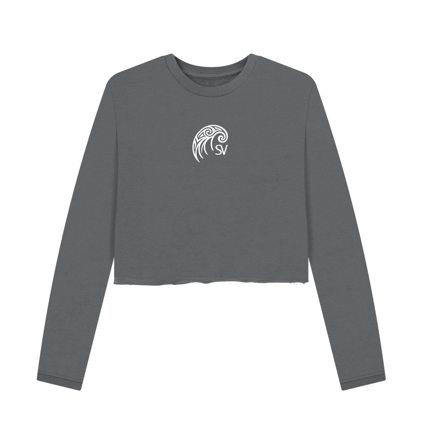 Slate Grey Printed Boxy Jumpers Front