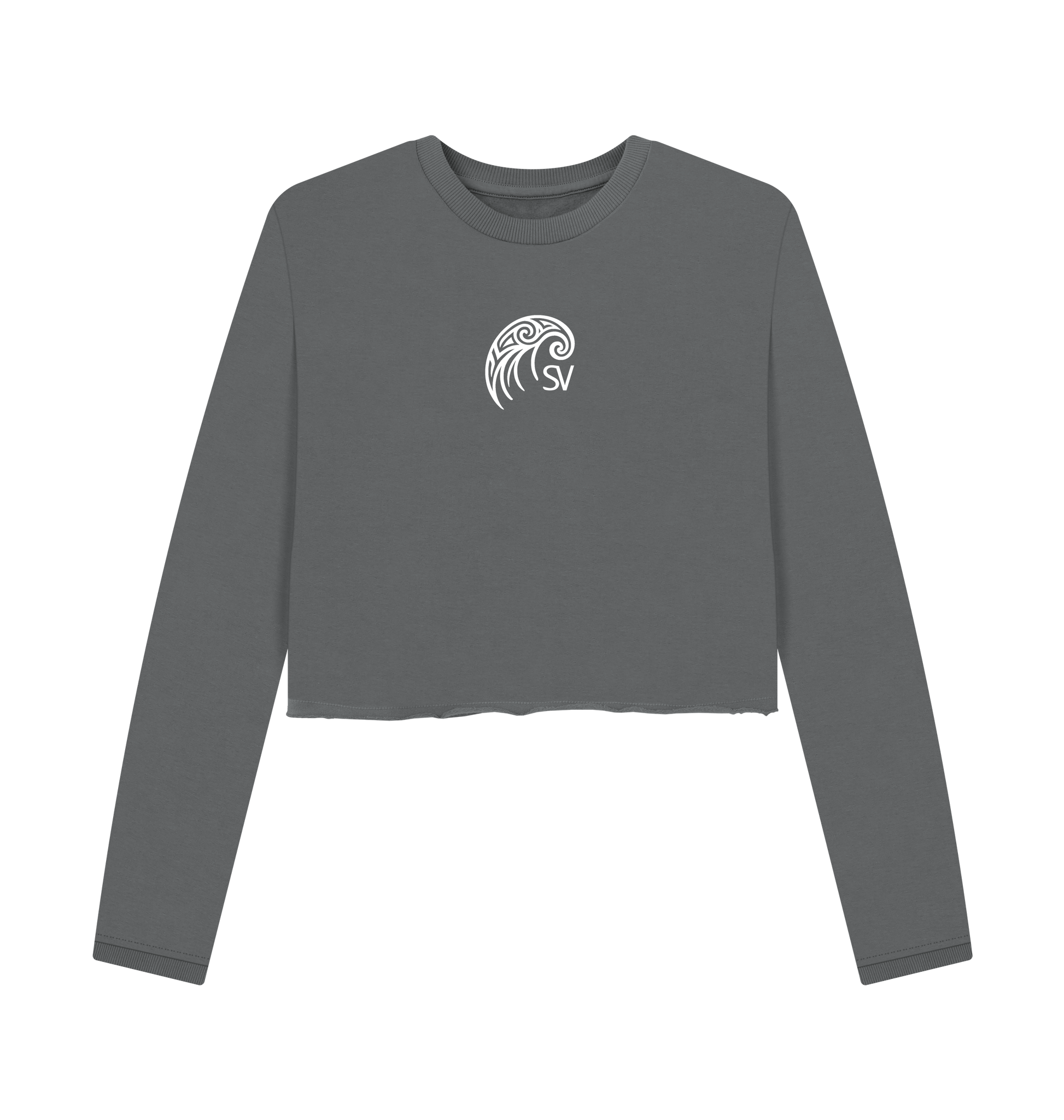 Slate Grey Printed Boxy Jumpers Front