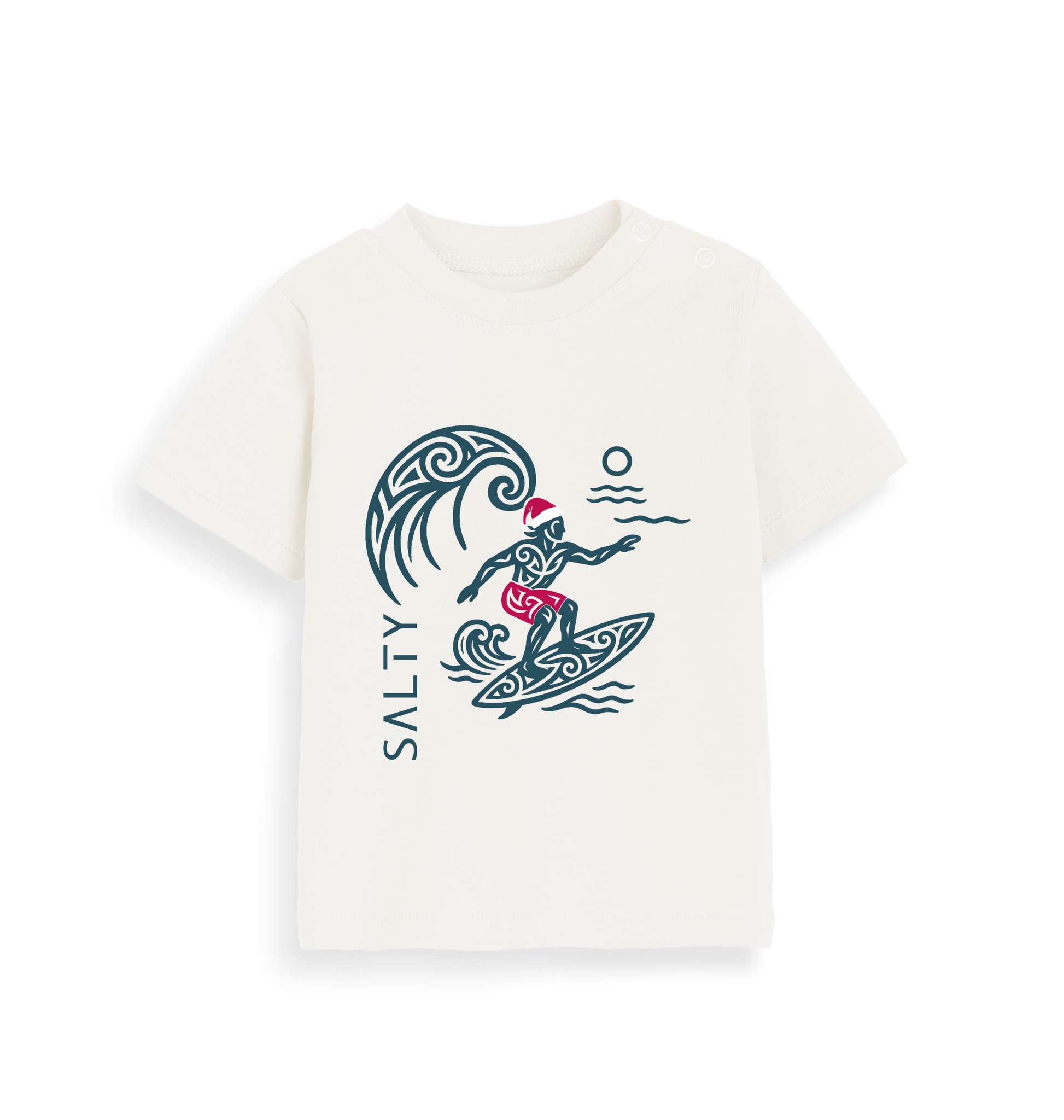 Organic Natural Printed Kids T-Shirt Front