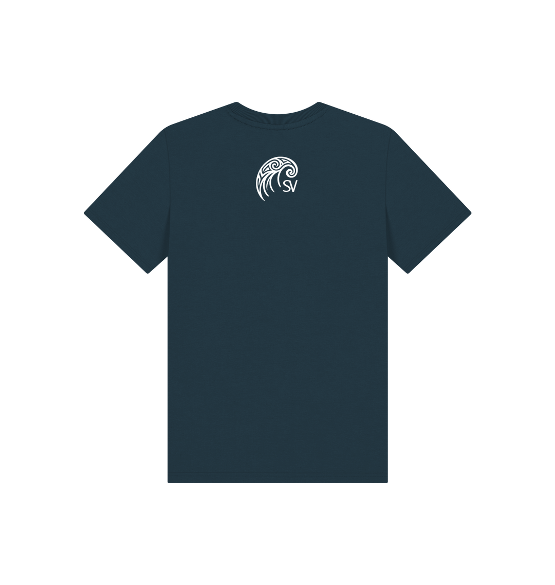 Denim Blue Printed Kids T-Shirt Back