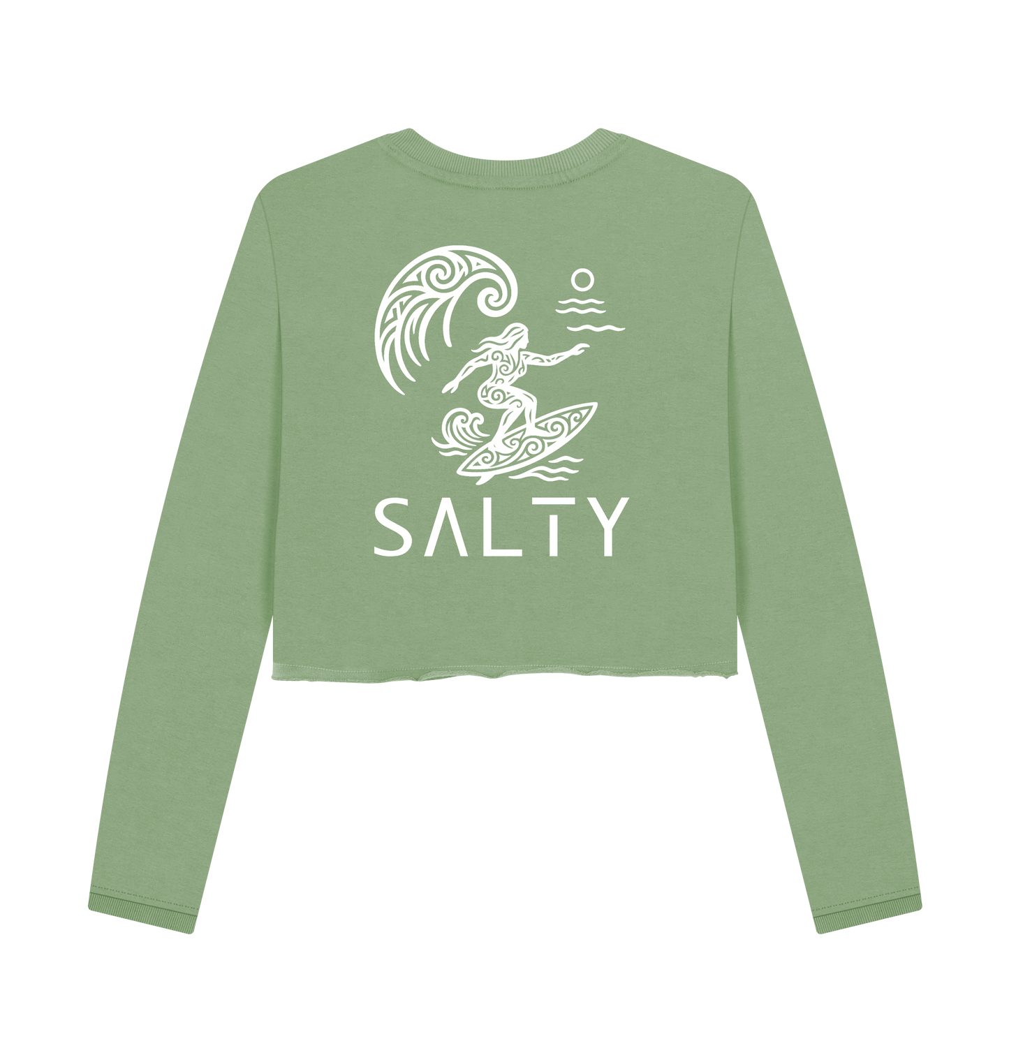 Sage Printed Boxy Jumpers Back