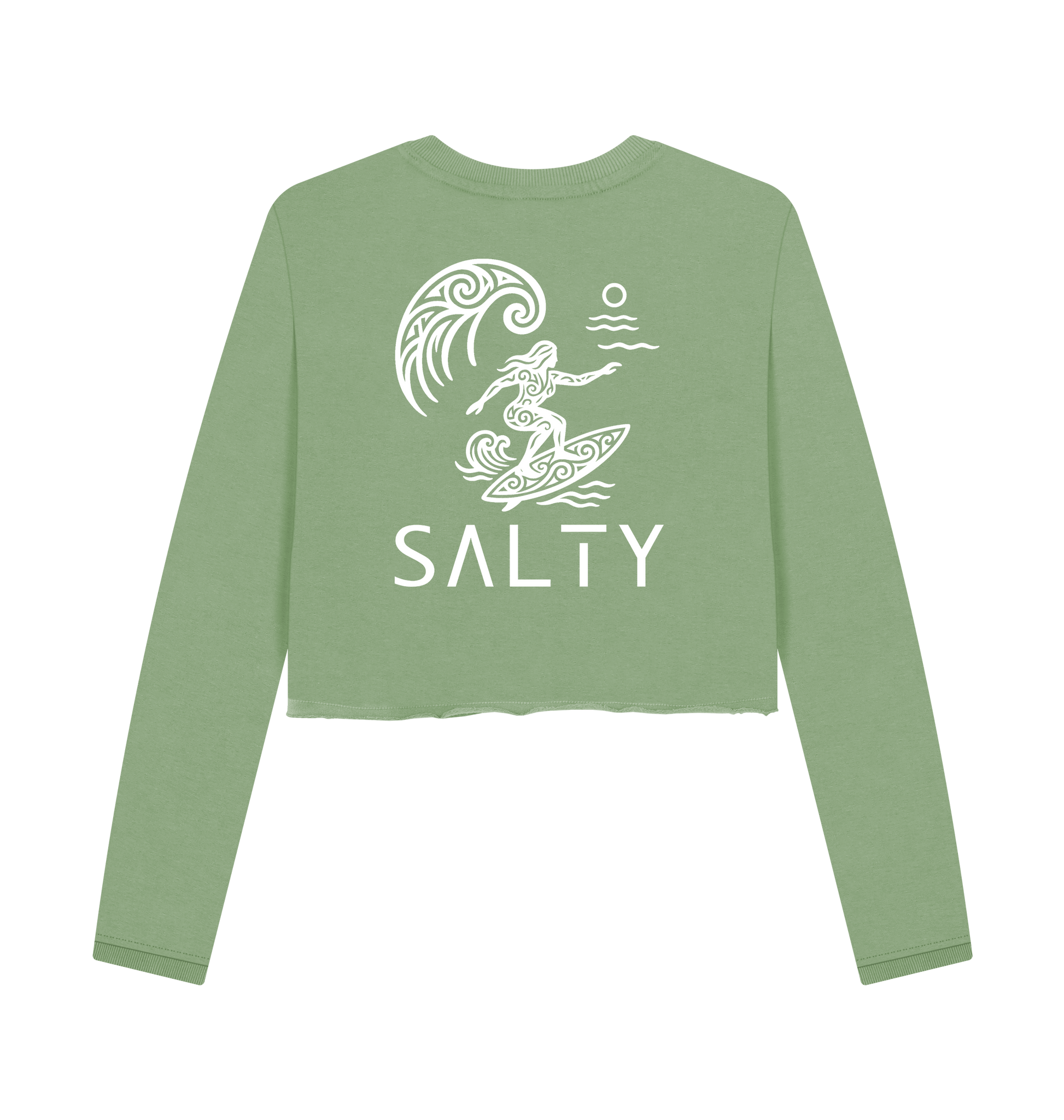 Sage Printed Boxy Jumpers Back