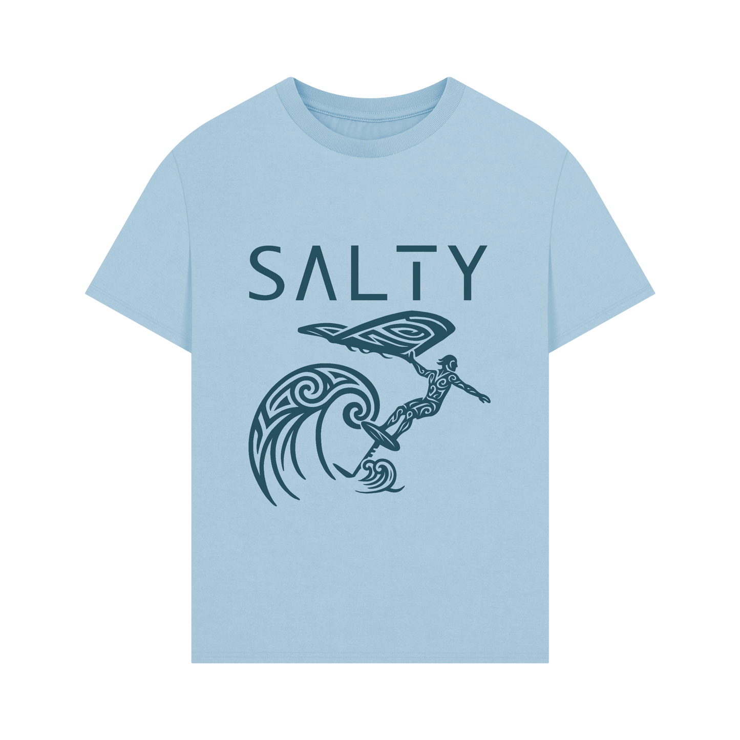 Milky Blue Printed T-shirt Front