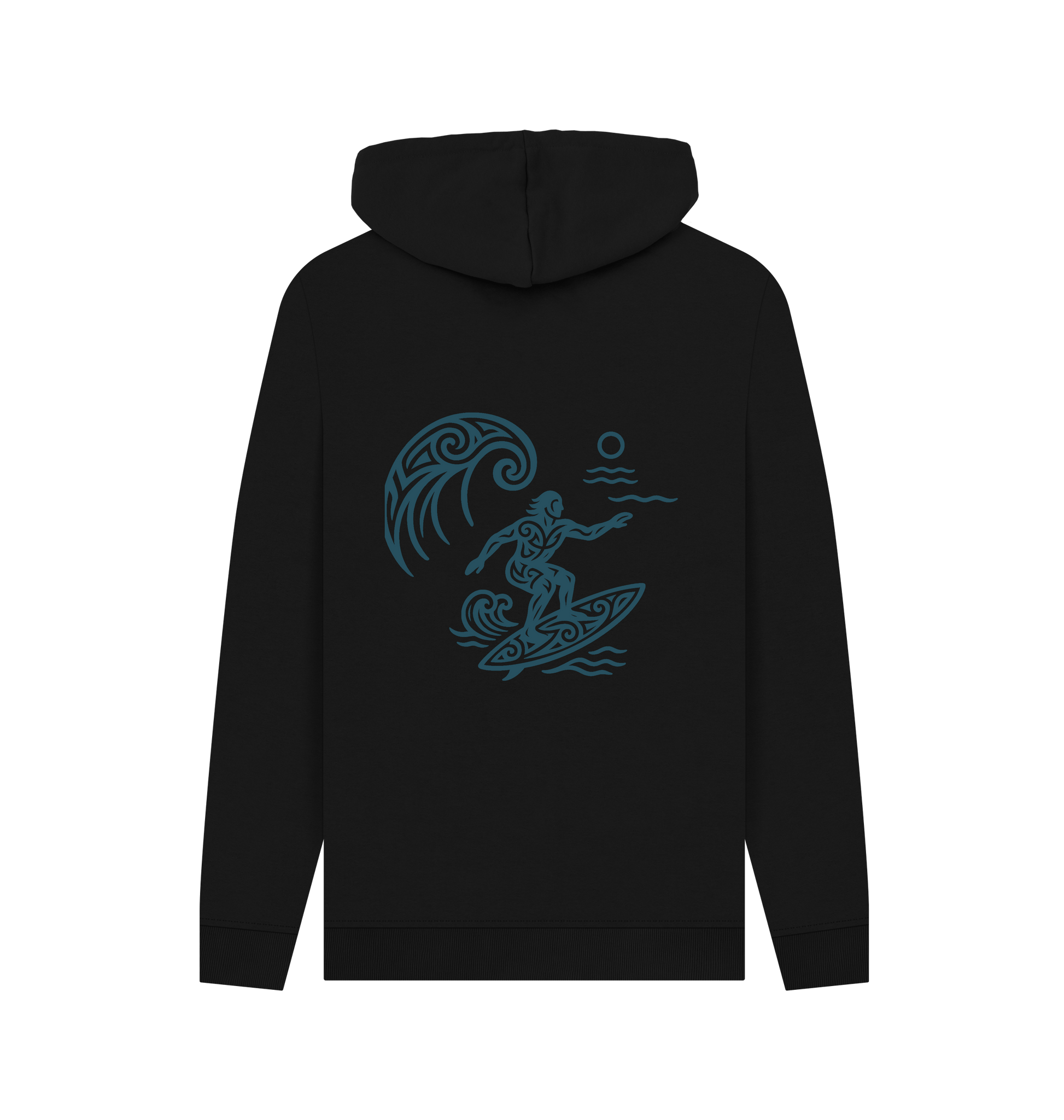 Black Printed Hoody Back