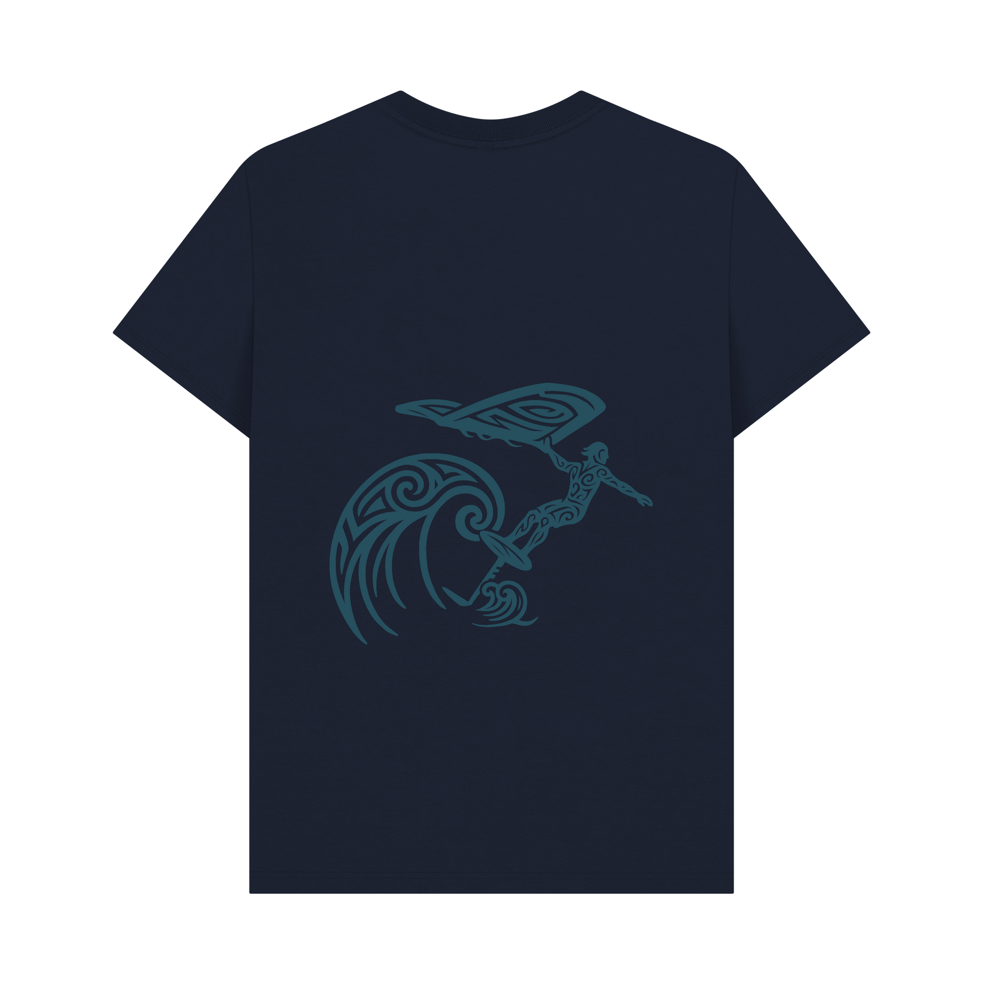 Navy Blue Printed T-shirt Back