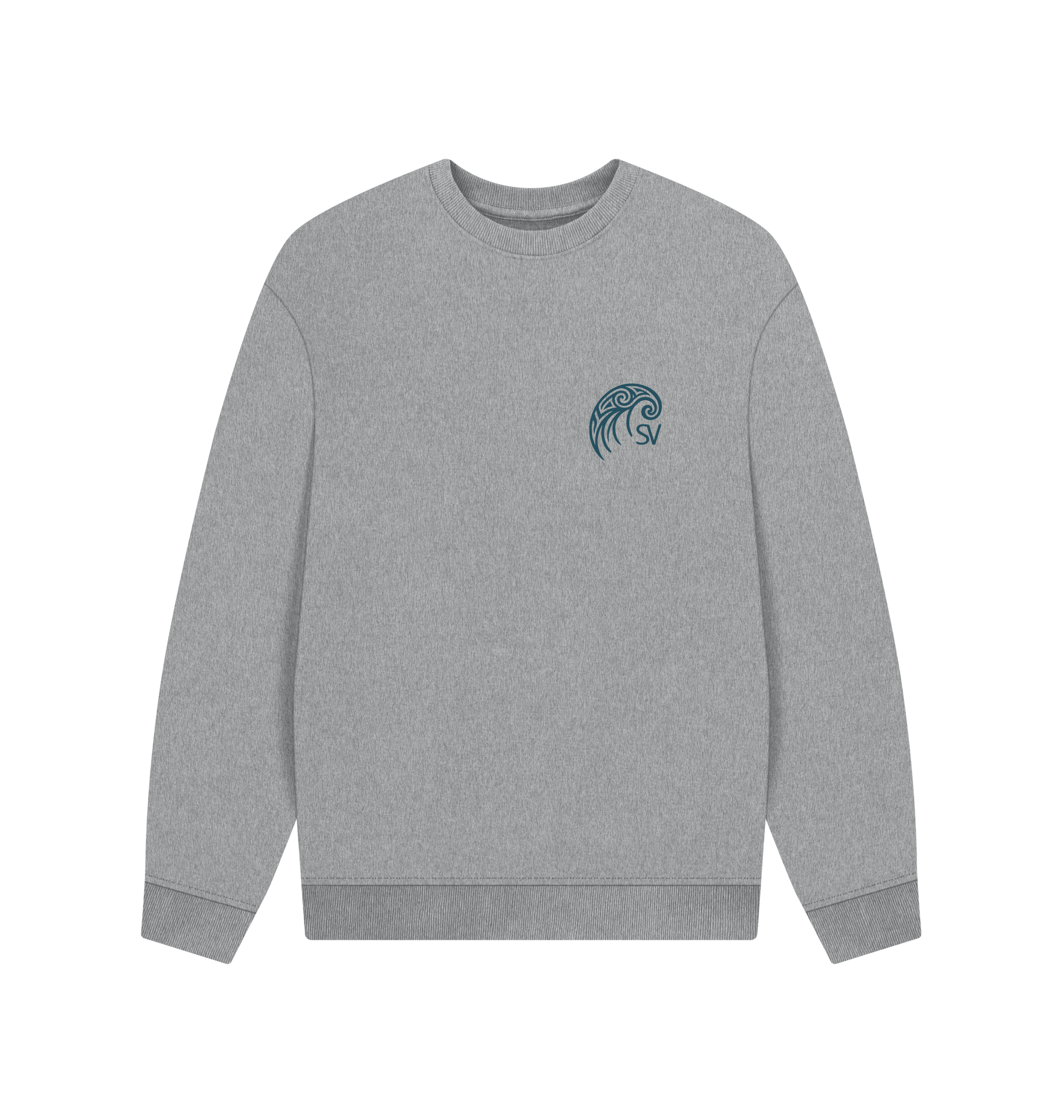 Athletic Grey Printed Sweater Front