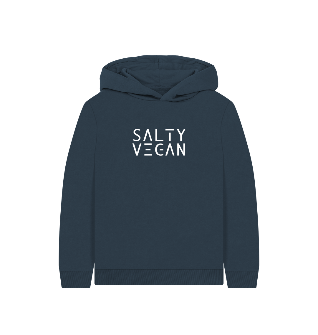 Navy Blue Printed Kids Hoodie Front