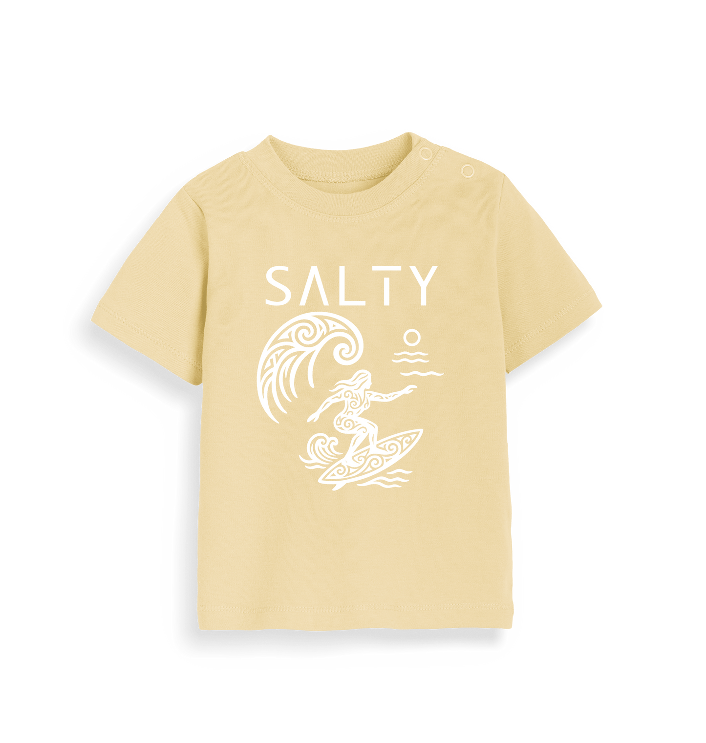 Soft Yellow Printed Kids T-Shirt Front